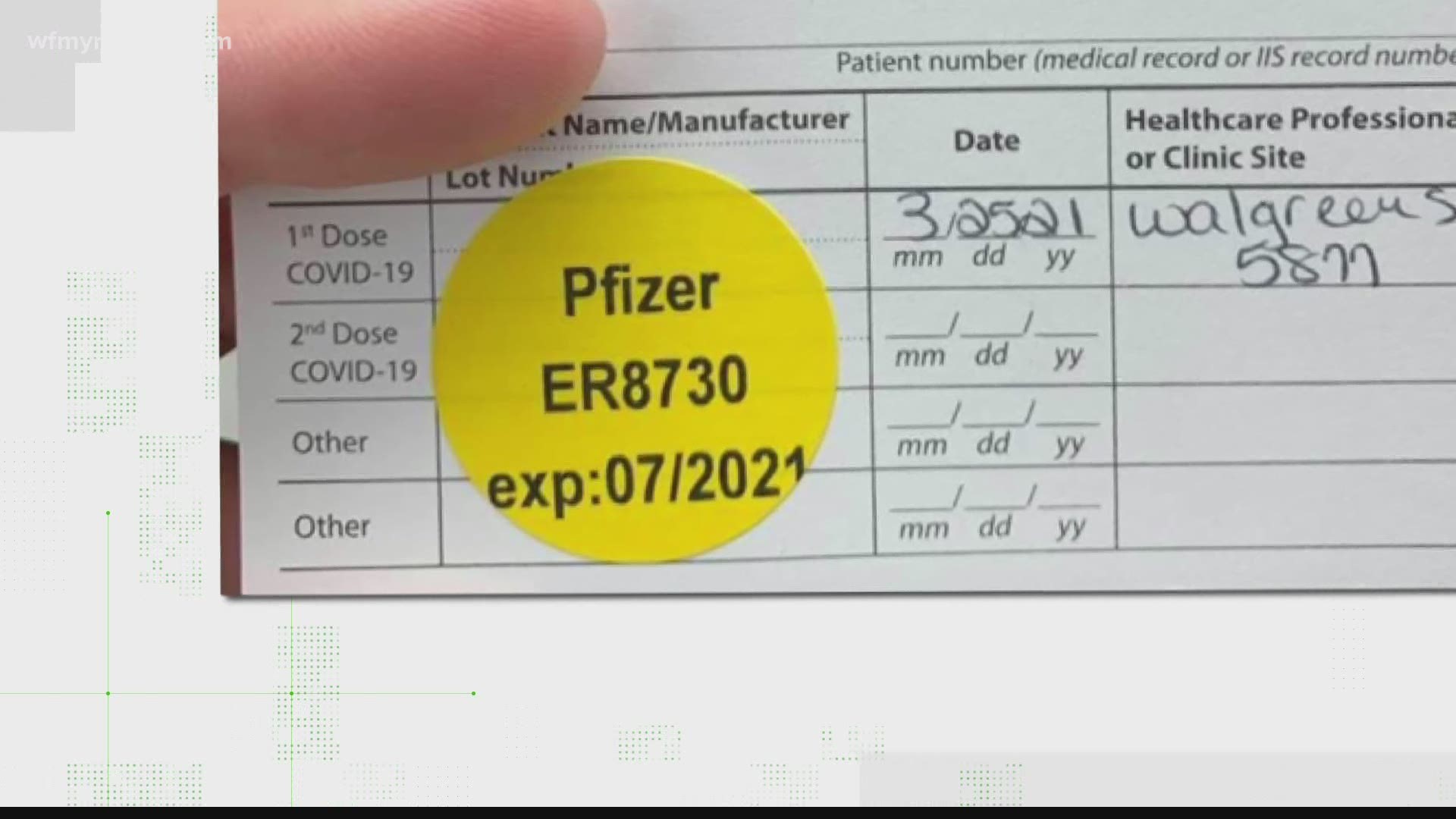 A viewer got a vaccination card that says his Pfizer shot has an expiration date of July 20-21. He wondered if that's how long he's protected from coronavirus.