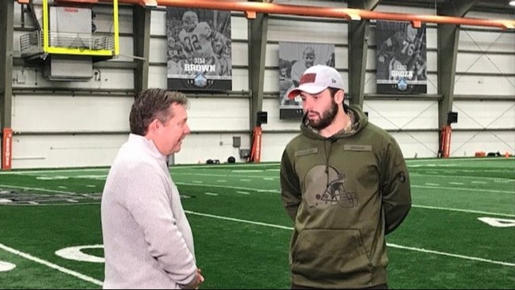 WATCH | Cleveland Browns QB Baker Mayfield's conversation with Jim Donovan