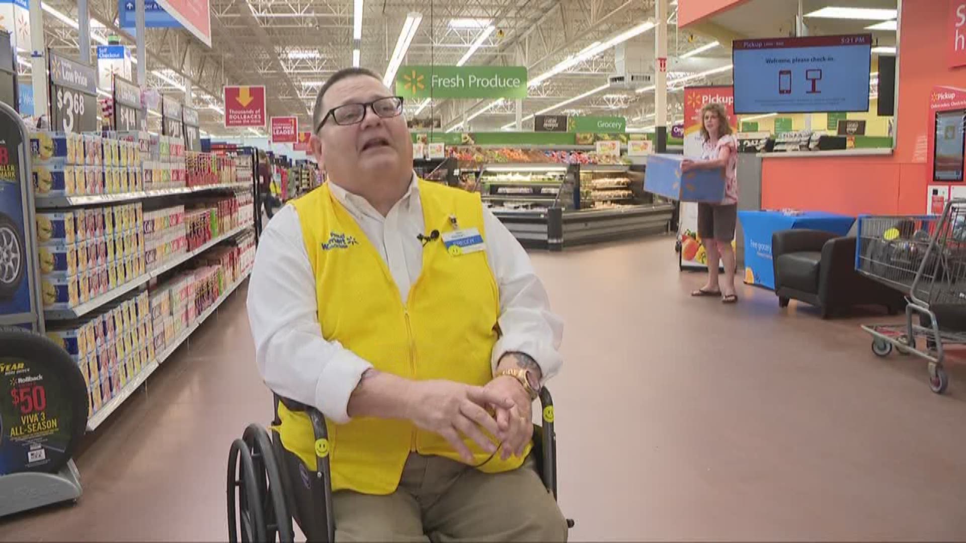 Singing Walmart greeter brings tears to shoppers in Chardon
