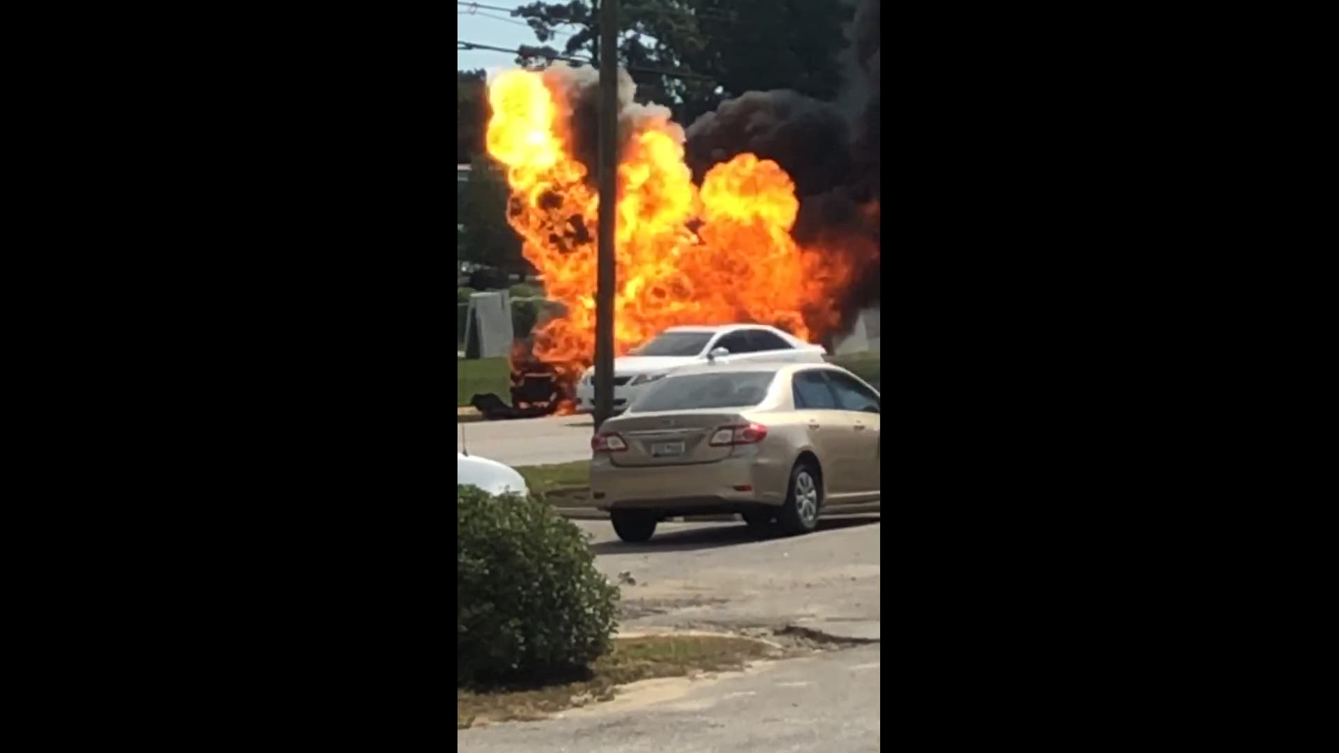 A car fire on Sunset Blvd in West Columbia had fire fighters being extra cautious as the heat exploded ammunition in the car. (Video: Chase wicker)