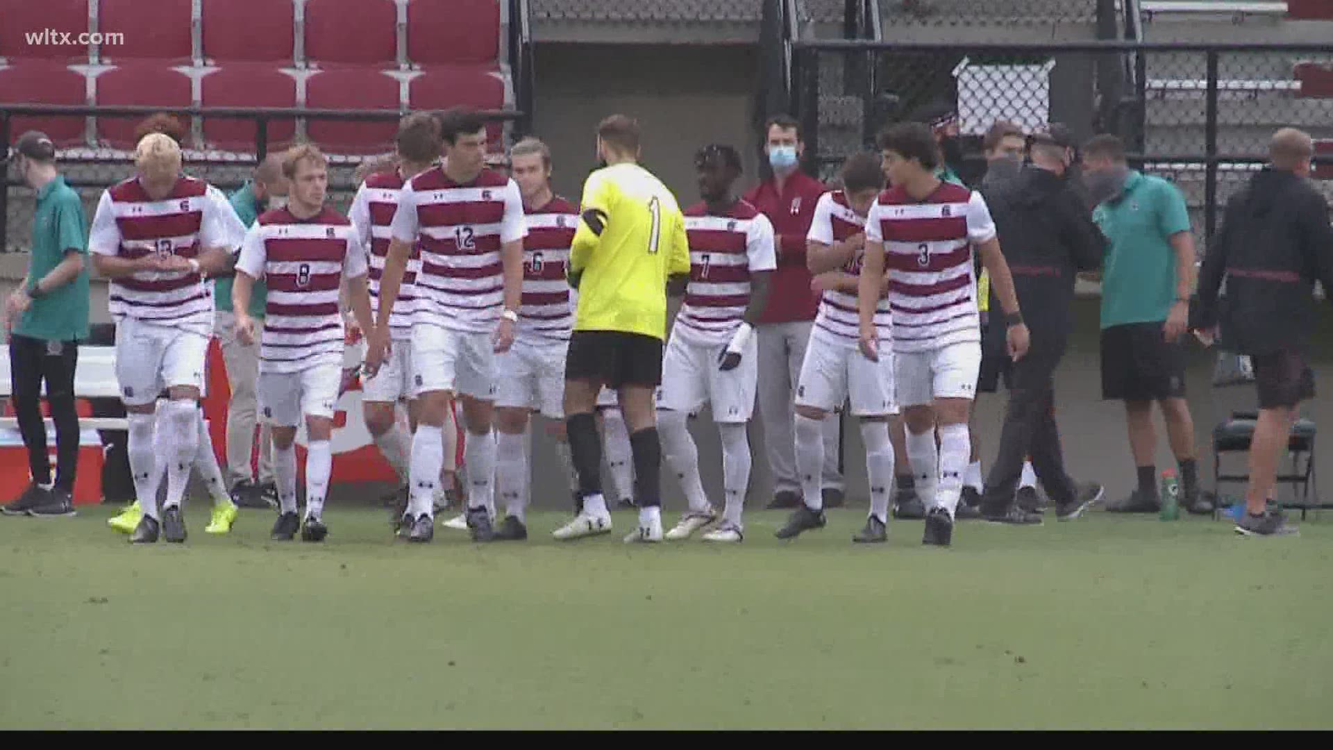 The South Carolina men's soccer team earned a 2-0 victory over Georgia Southern, the first Gamecock event since mid-March.