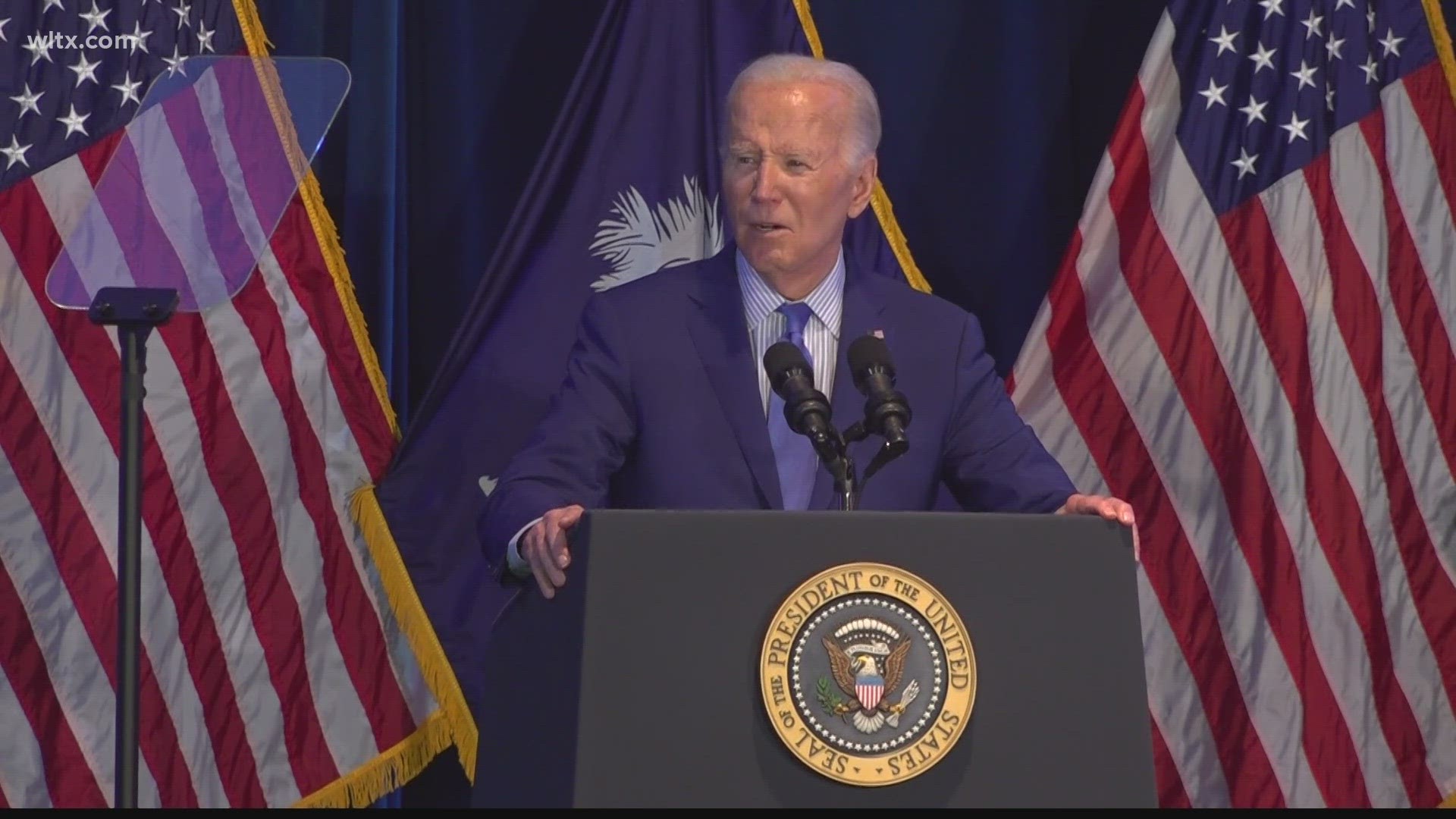 This is Biden's second trip to South Carolina this month. He spoke earlier in the month at the pulpit of Mother Emanuel AME Church in Charleston.