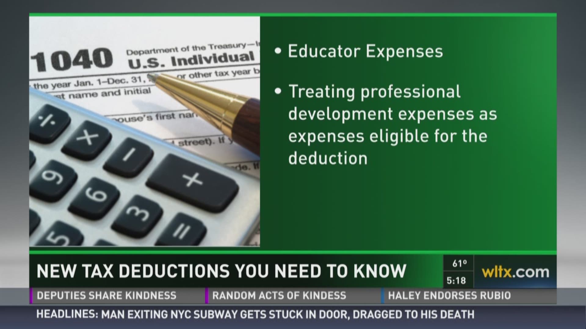 Accountant Donny Burkett discusses some of the tax deductions you need to know.