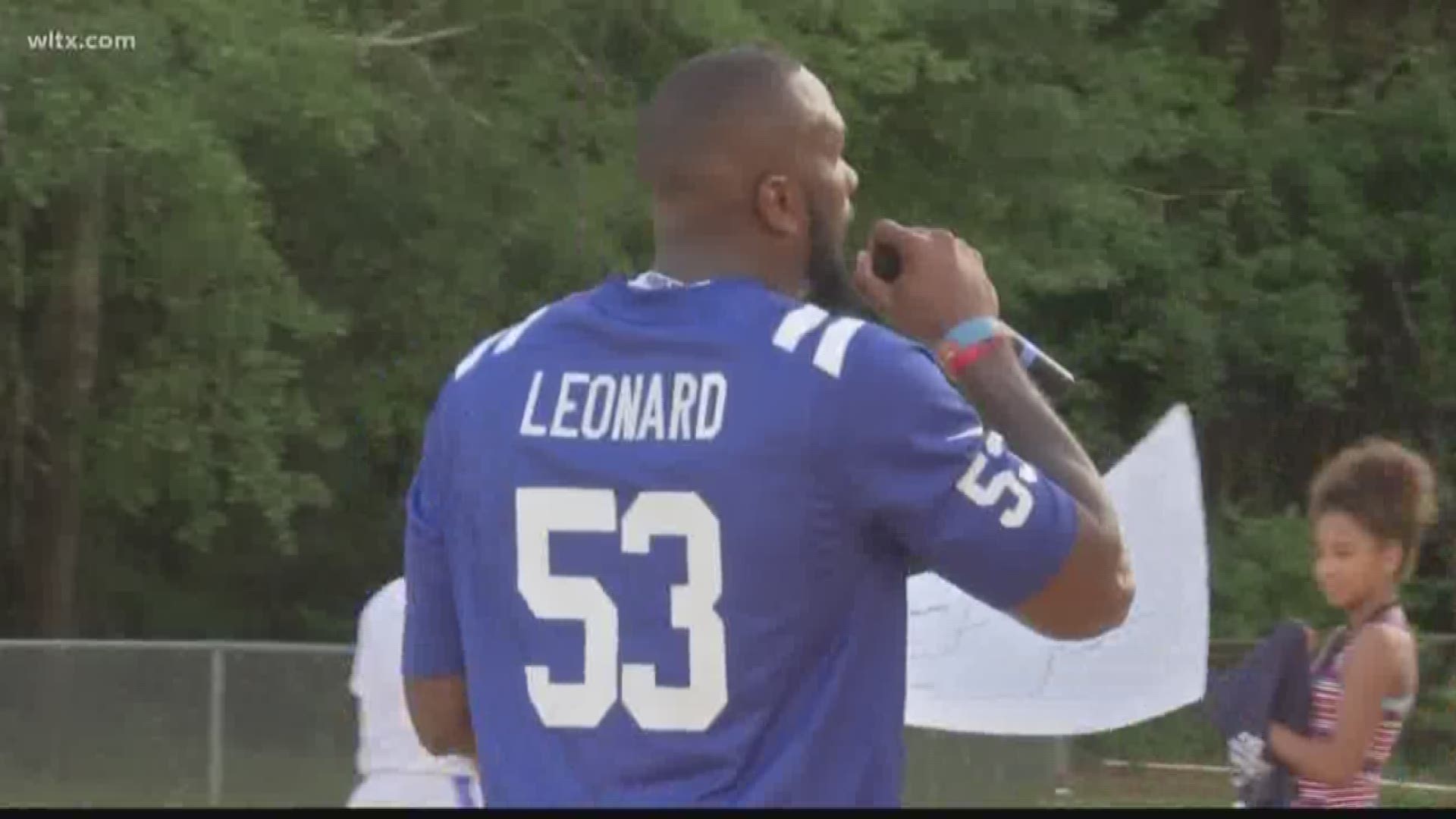 Recent SC State grad and all-time leader tackler Darius Leonard returned to his hometown as a Indianapolis Colt to give back with his first Maniac Day event.