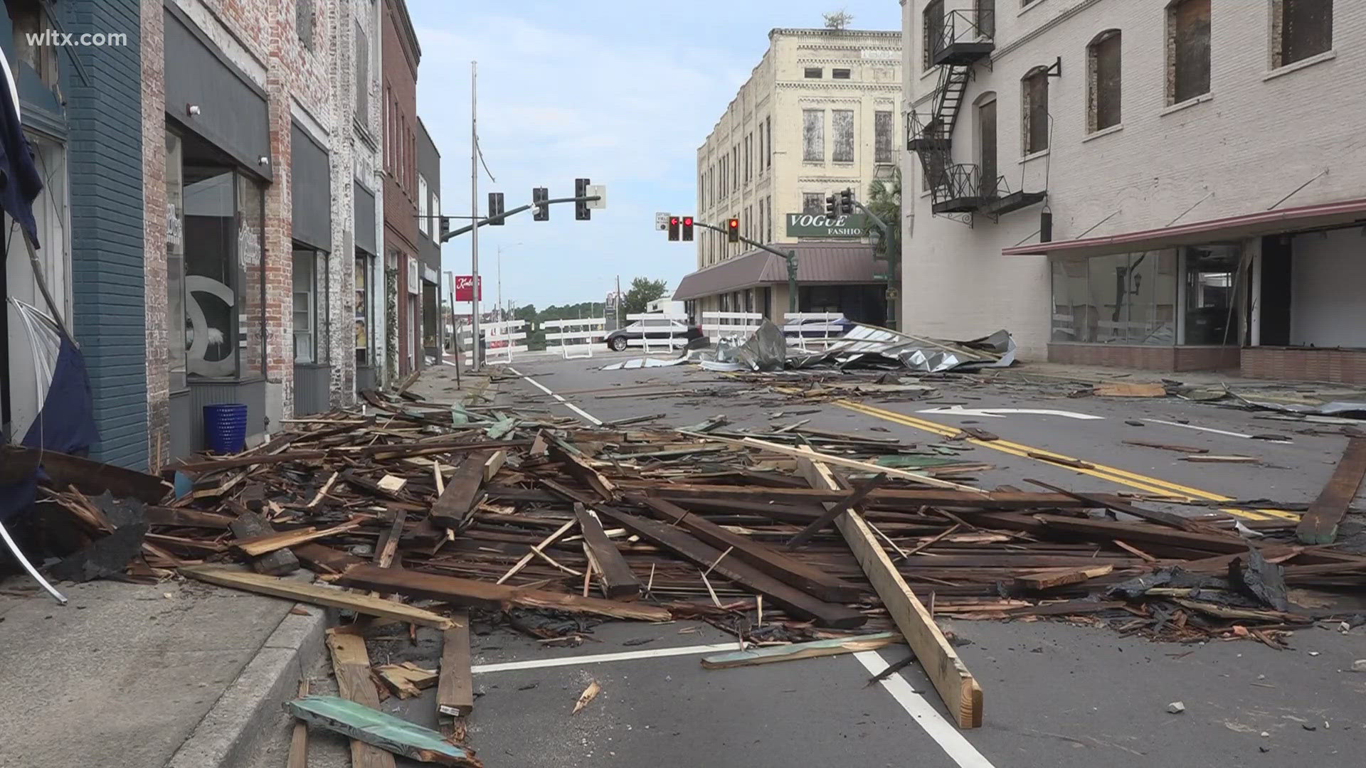 A microburst in last nights storms caused damages to some buildings in downtown Orangeburg and surrounding areas.