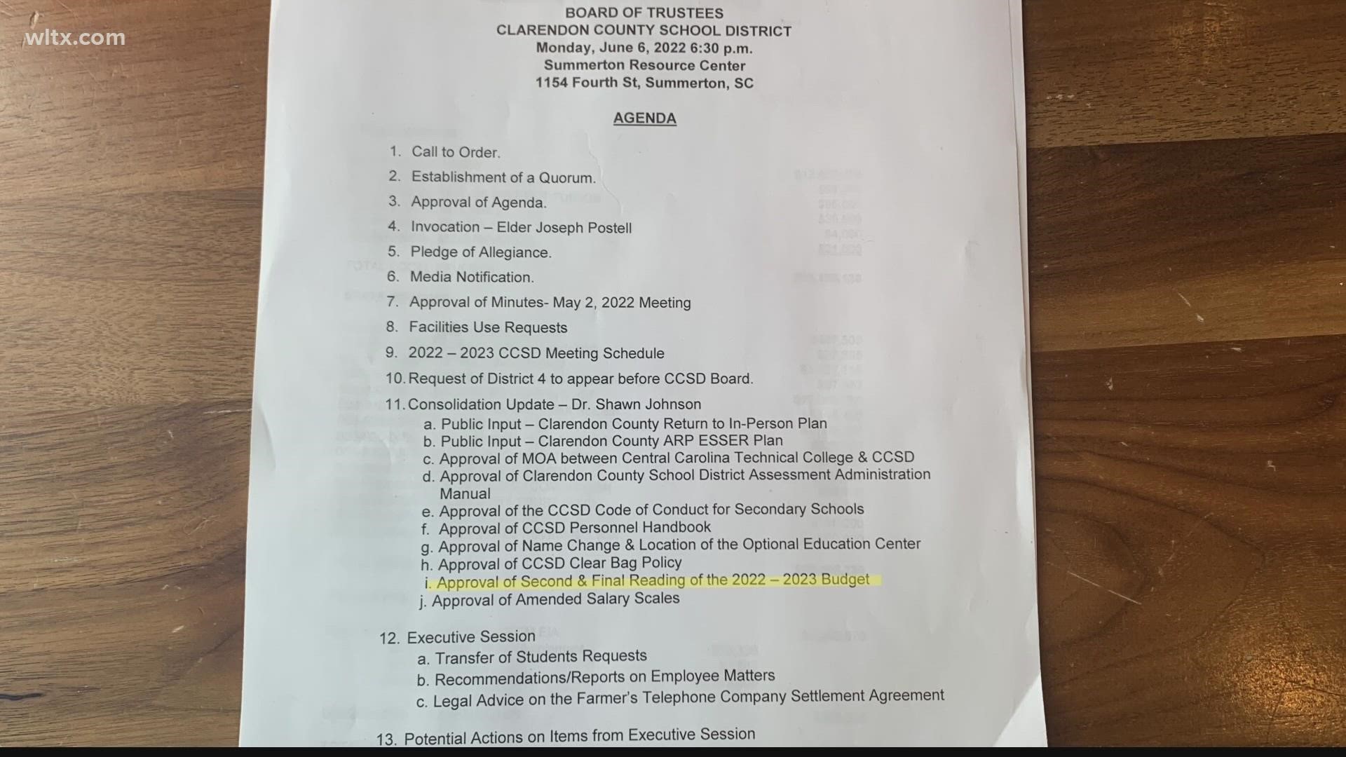 The new Clarendon County school district has approved its draft budget for the upcoming school year but some community members have questions.