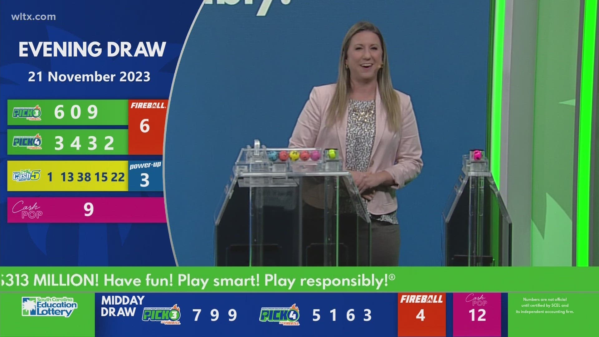 Evening SC winning lottery numbers for November 21, 2023 | wltx.com