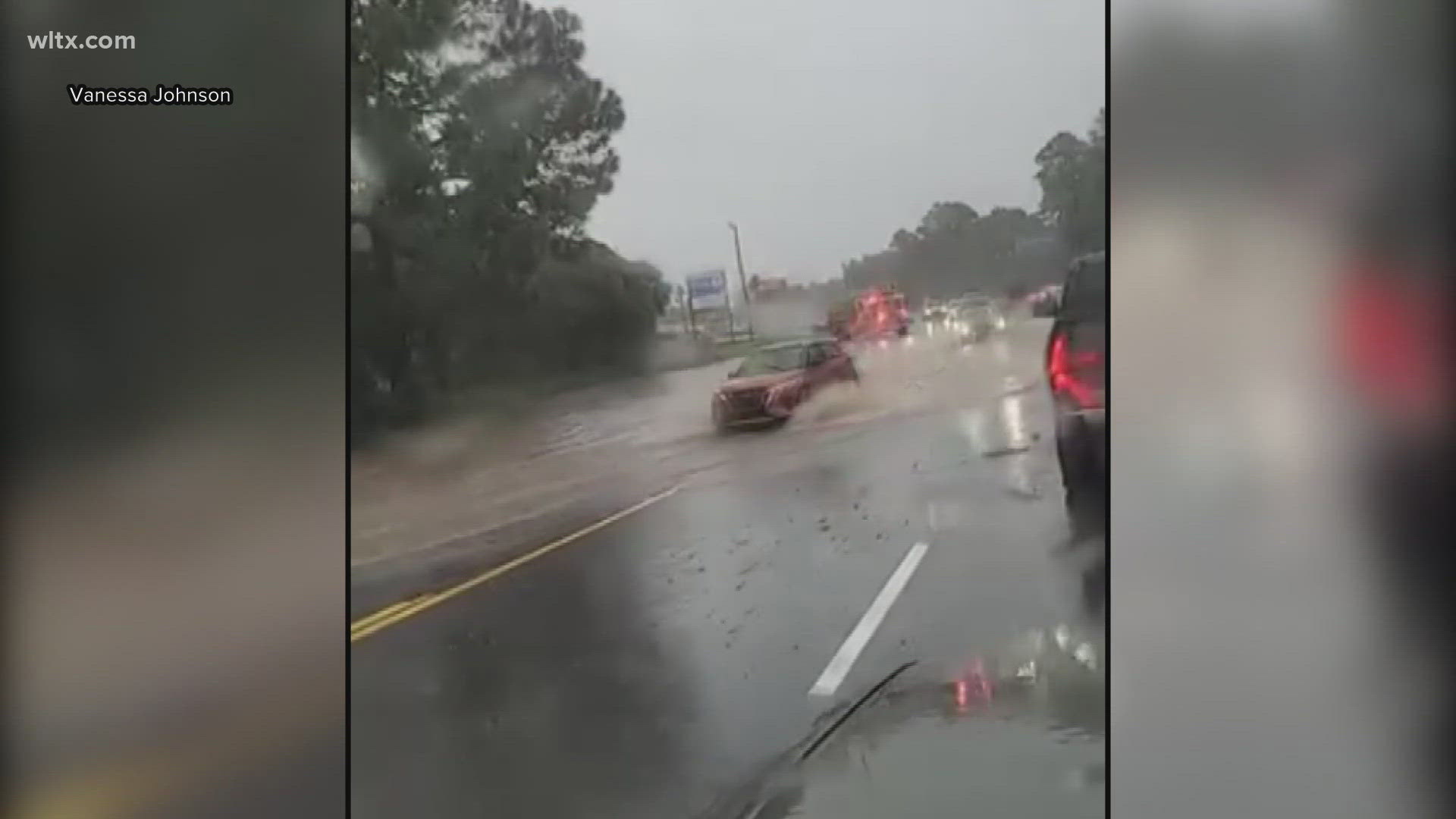 Cars trying to race home ahead of the storm.  Video by WLTX viewer Vanessa Johnson.