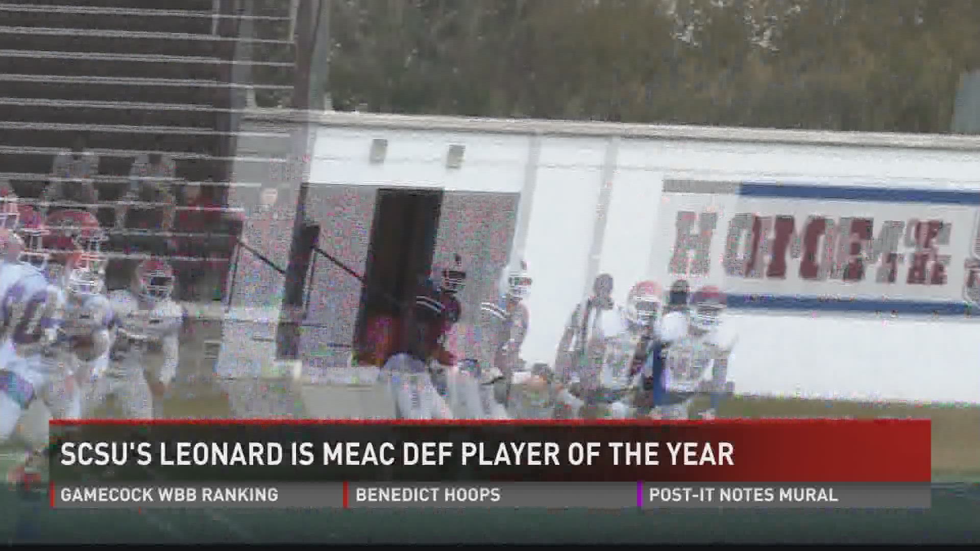 Junior linebacker Darius Leonard keeps the new Bulldogs tradition going. He is the fourth straight MEAC Defensive Player Of The Year from South Carolina State