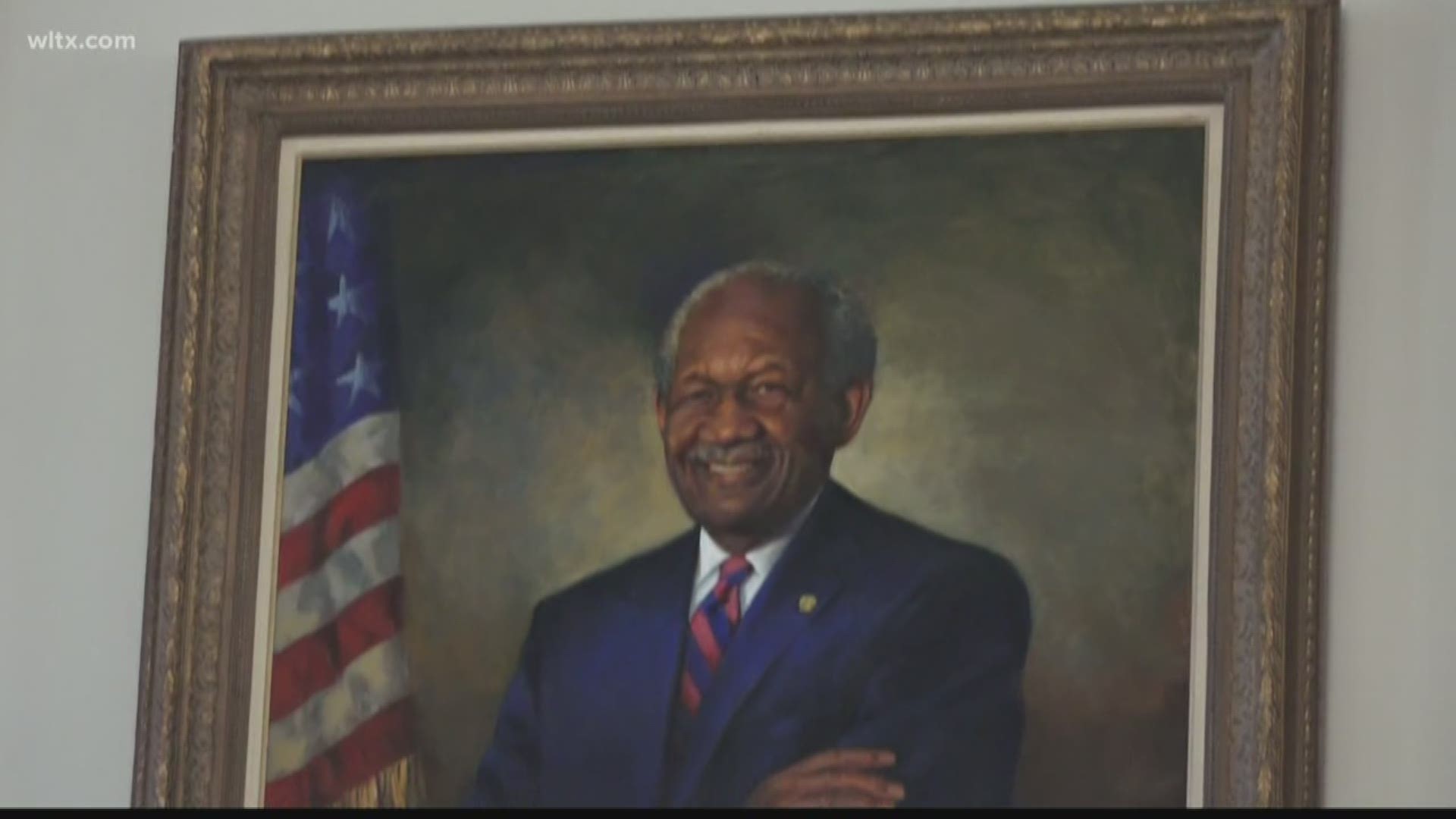 In the Senate gallery, there's a new portrait of Orangeburg Senator John Matthews.