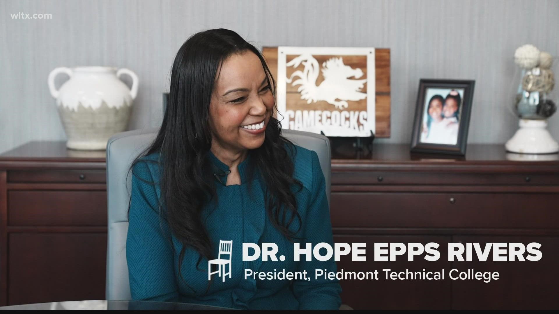 Piedmont Technical College president Dr. Hope Rivers can't imagine working anywhere other than in the community responsible for who she is today.