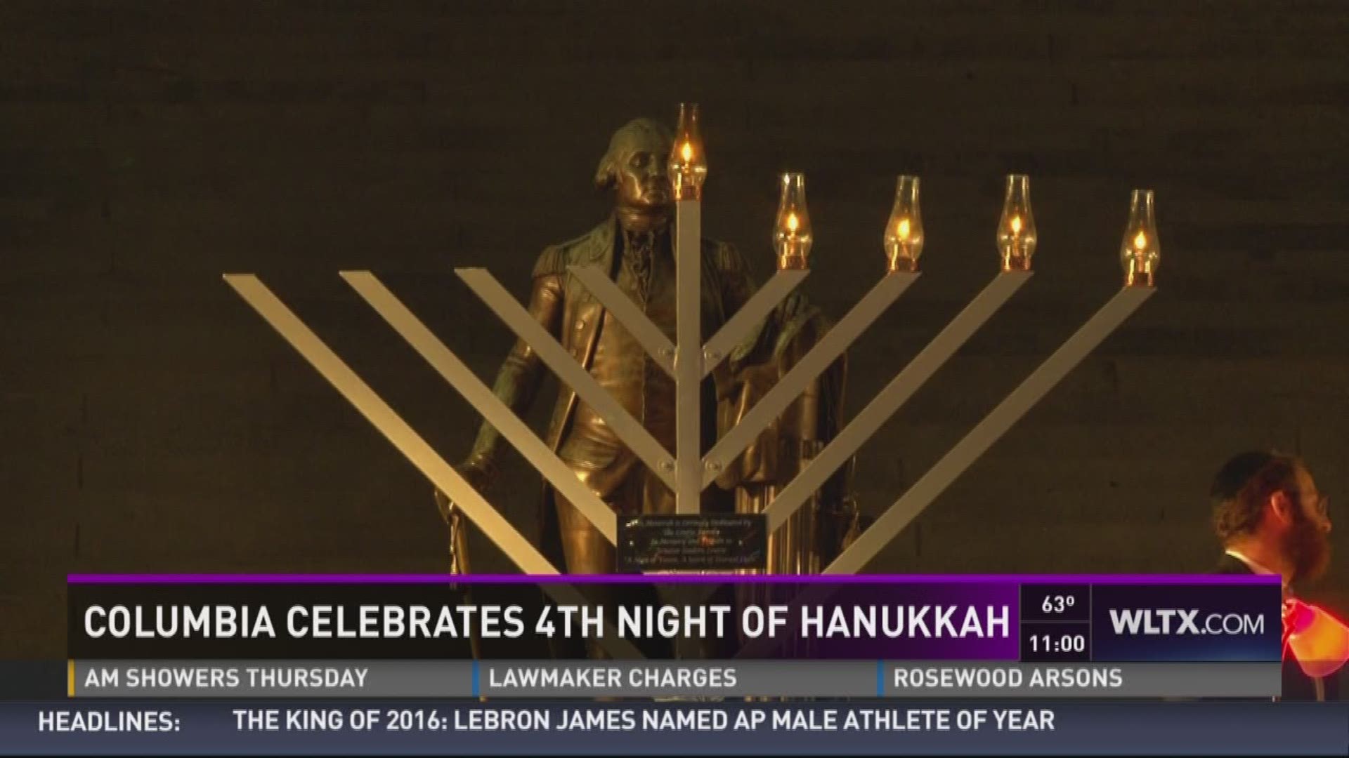 The City of Columbia got together to celebrate the 4th night of Hanukkah with a miracle of lights show.  News19's Sonia Gutierrez reports.