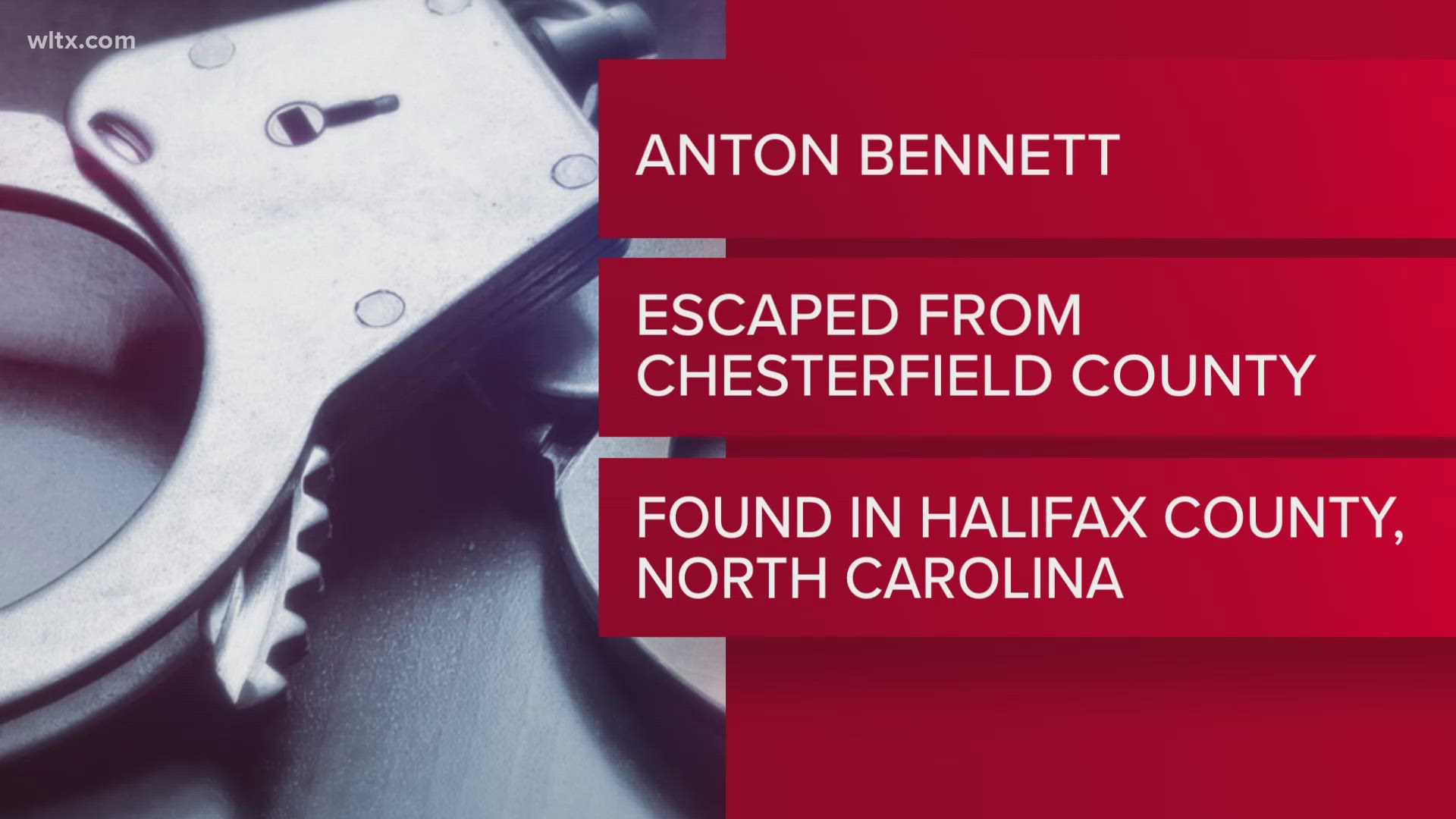 Anton Bennett, an escaped inmate from Chesterfield County, was caught in N.C. Two more inmates are still missing.