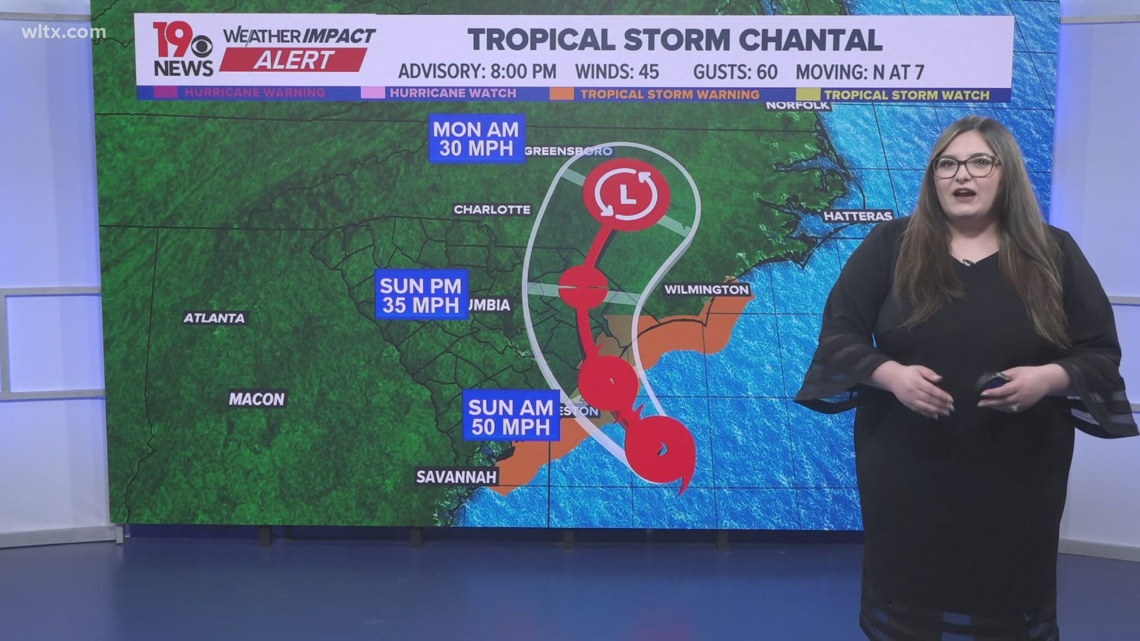 Tropical Storm Chantal nears landfall as South Carolina braces for wind ...