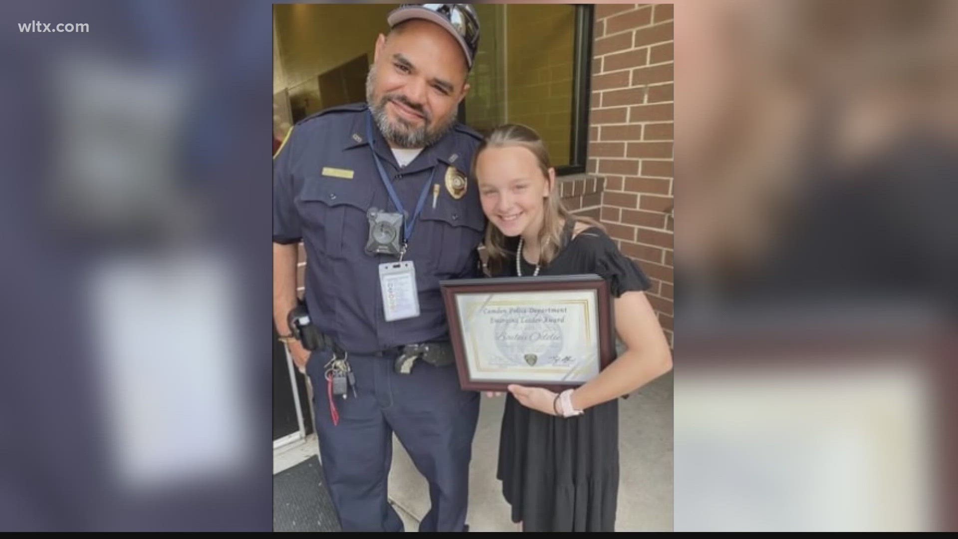 Camden Police said that 5th grader Bailey Oddie was awarded the department's engaging leader award.