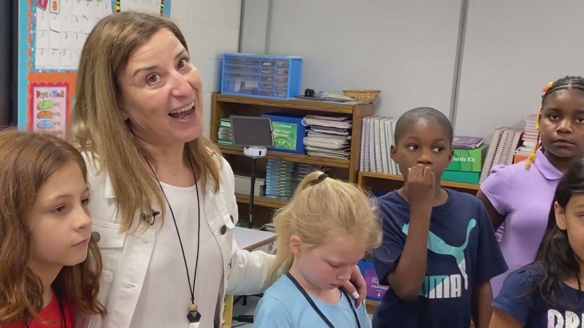 Christina Flyod teaches first through third graders at Sandy Run K-8 Montessori school.