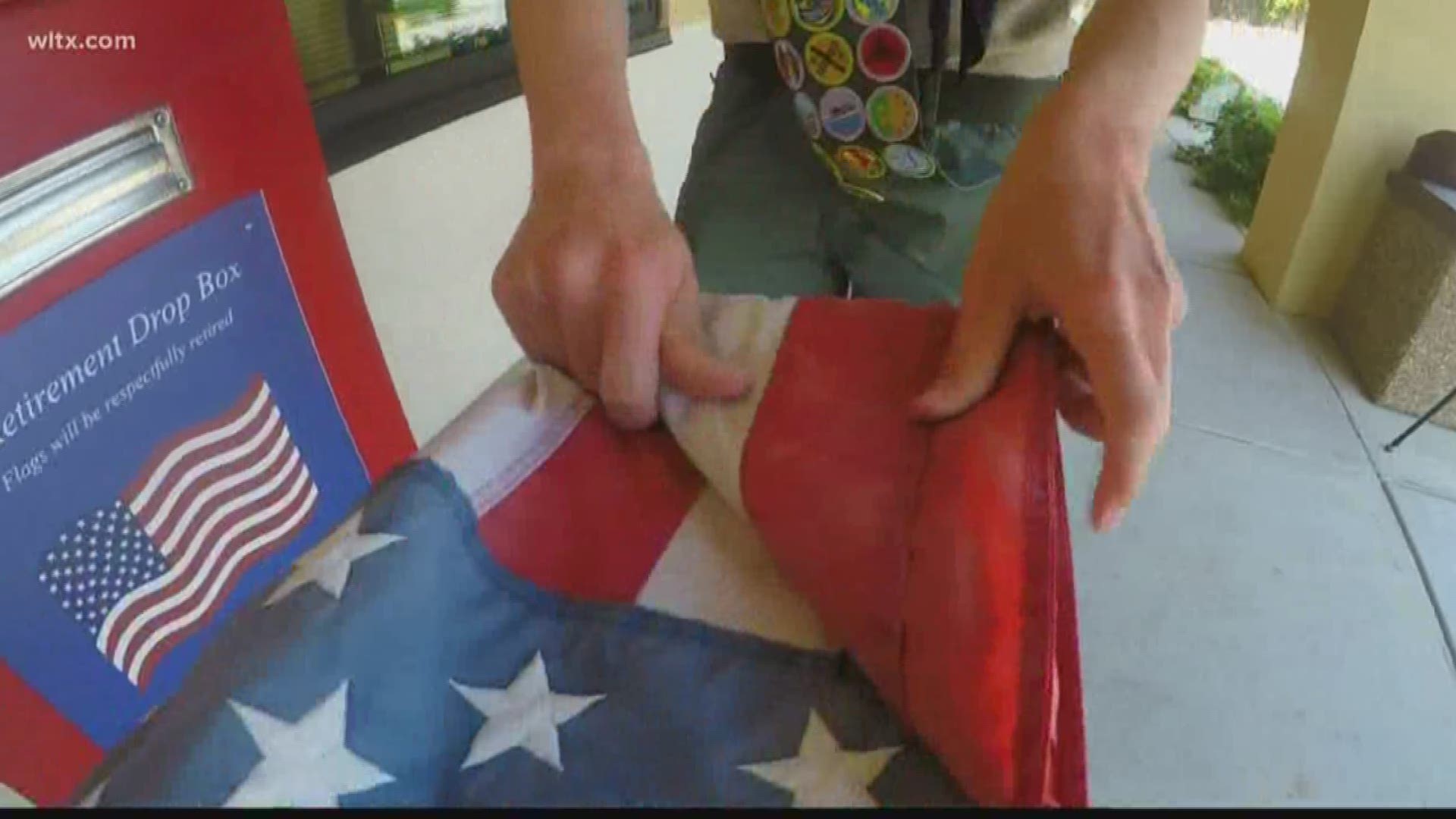 Eagle scouts show us how to take care of Old Glory