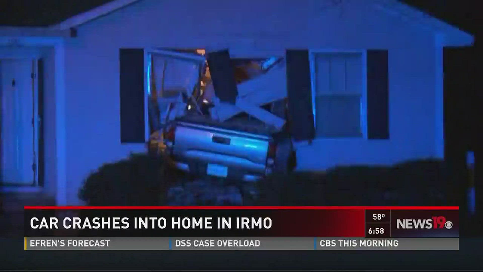 Some scary moments for an Irmo family when a pickup truck crashed into a bedroom early Friday morning.