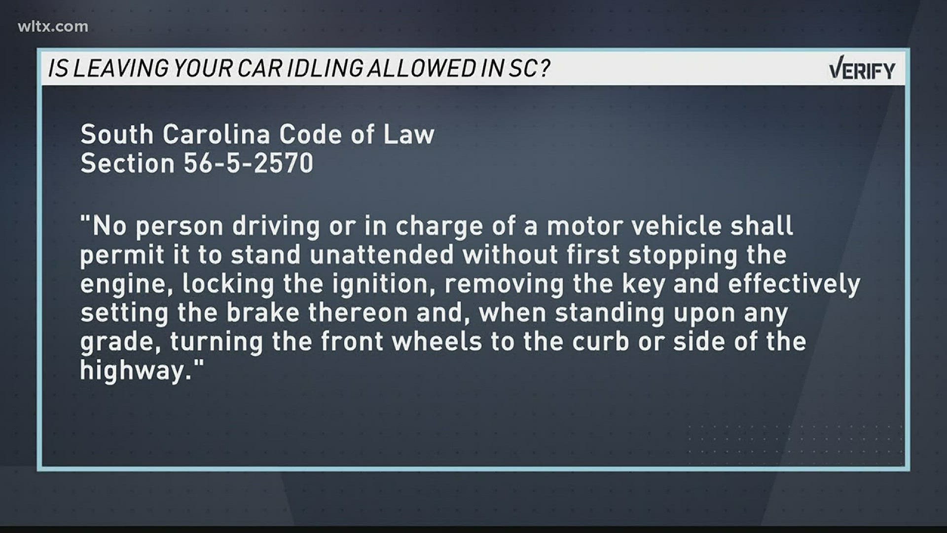 No one likes getting inside a freezing cold vehicle, so you may run out to start your car a few minutes before you head to school or work.	But is that legal in the state of South Carolina?