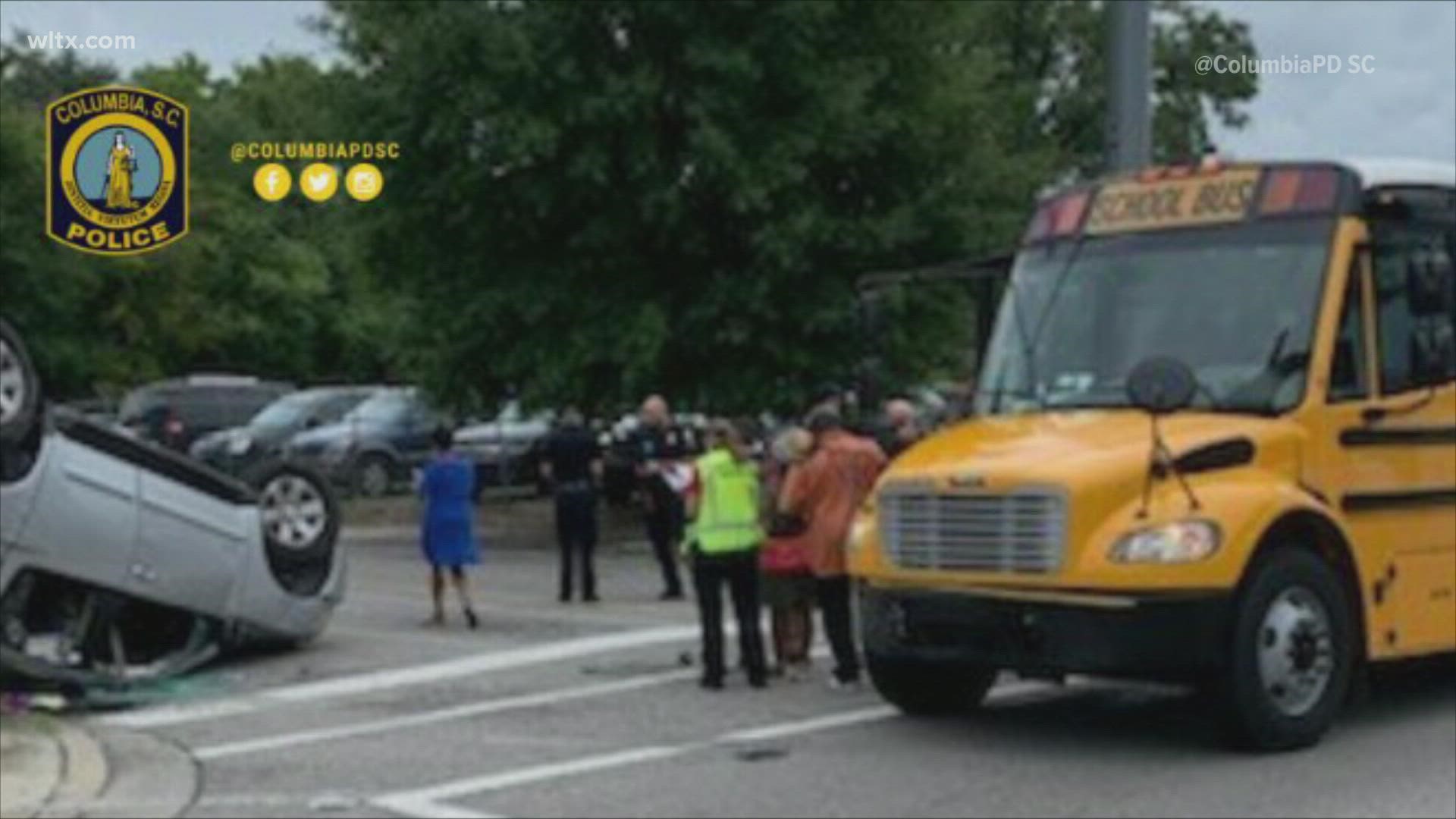 Nine students were on the bus, the accident remains under investigation.