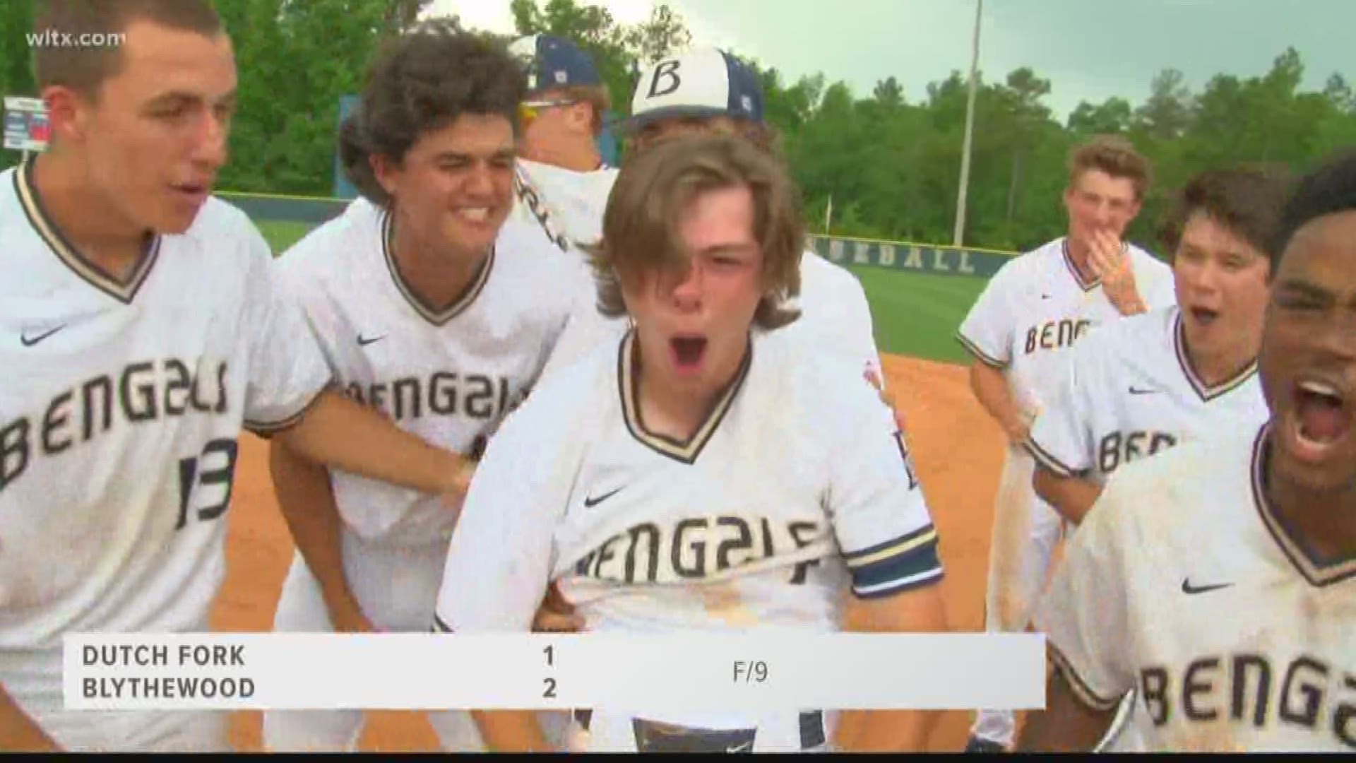 The Blythewood Bengals found a way to win in a close game that ended with a walk-off hit from senior Zach Bailes. The Bengals lead the 5A state baseball championship series over Dutch Fork 1-0 in the best of three series after a thrilling 2-1 game in ended in extra innings.