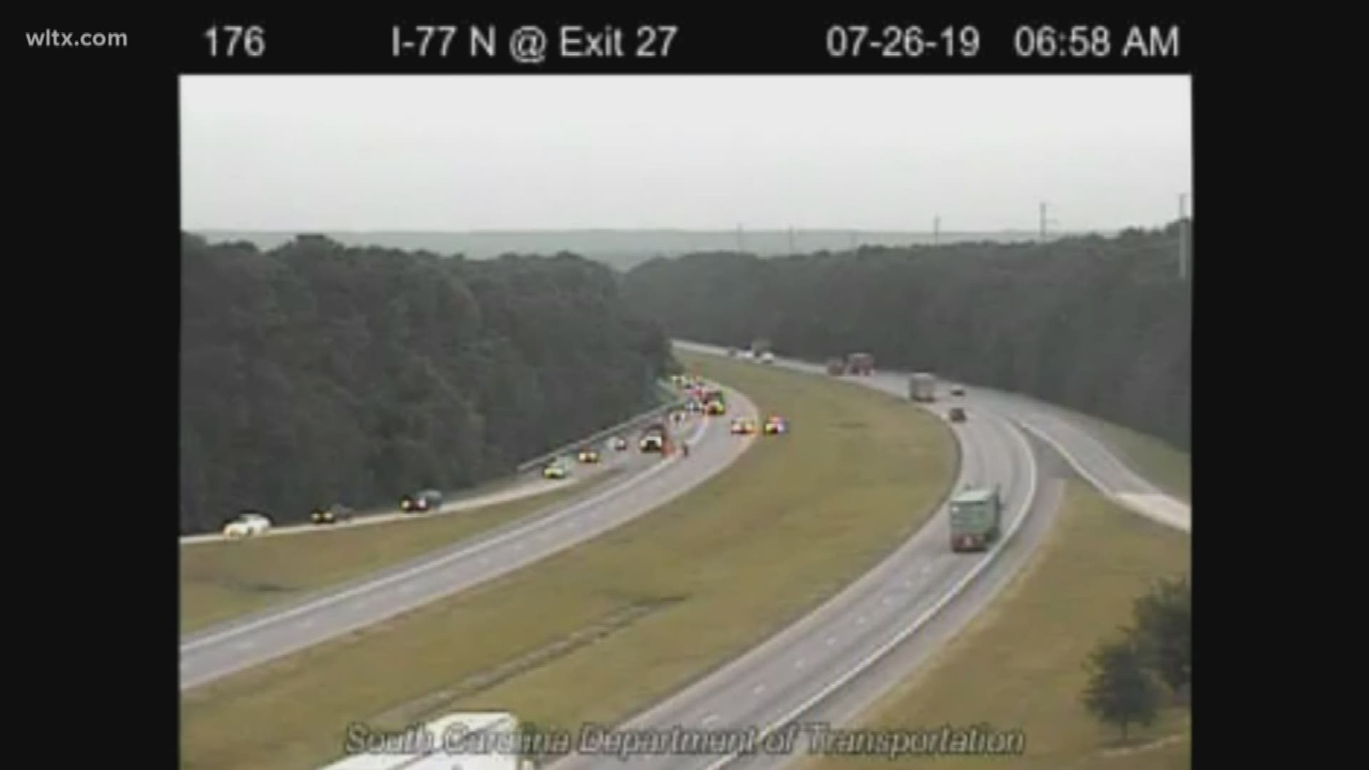 According to Highway Patrol, at least two people have been killed in a crash on I-77 South near exit 26 on Friday morning. A detour has been set up at exit 27.