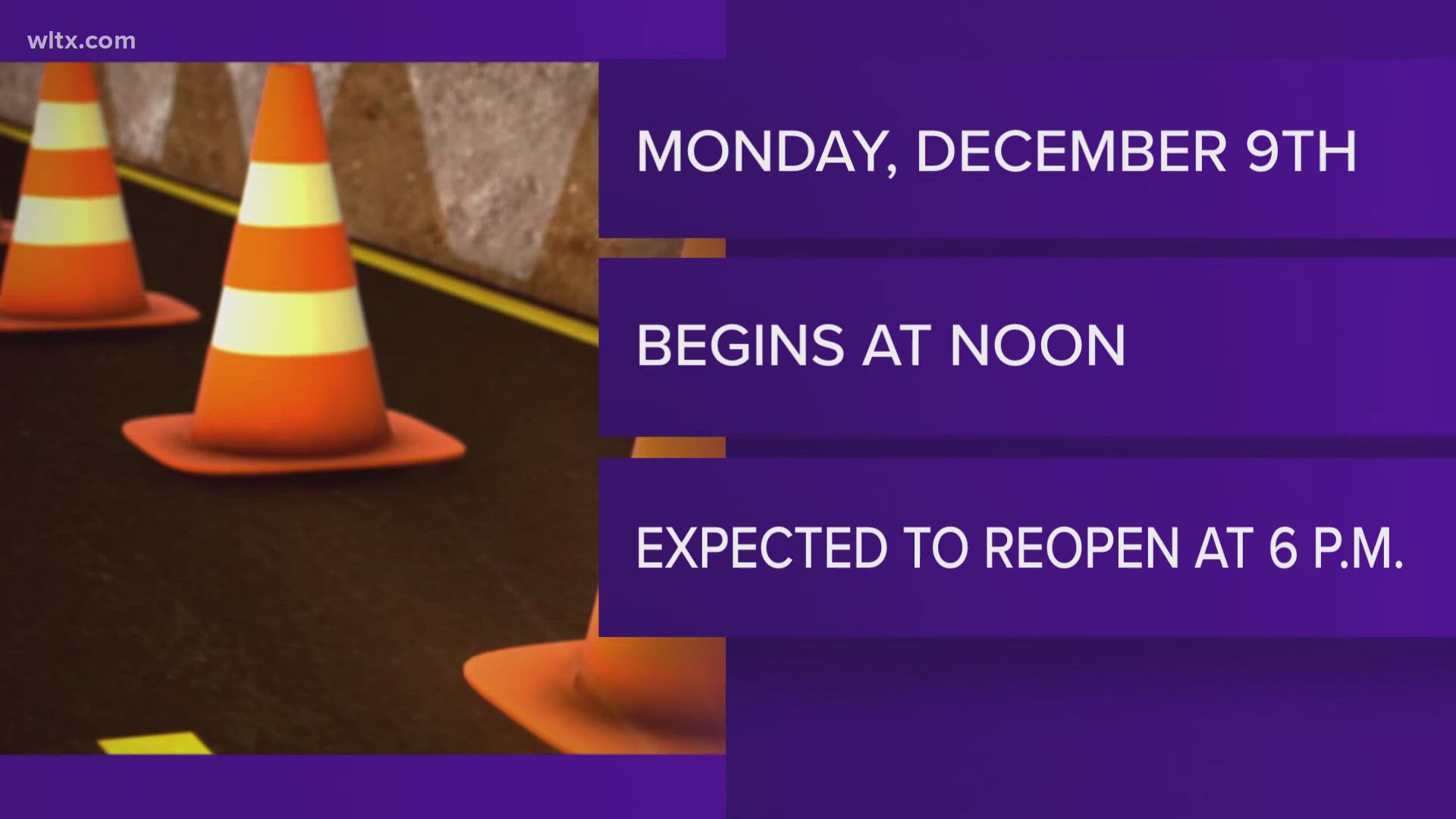 Monday, December 9th, SCDOT will temporarily close and detour the US378 off-ramp to US602 for road work.