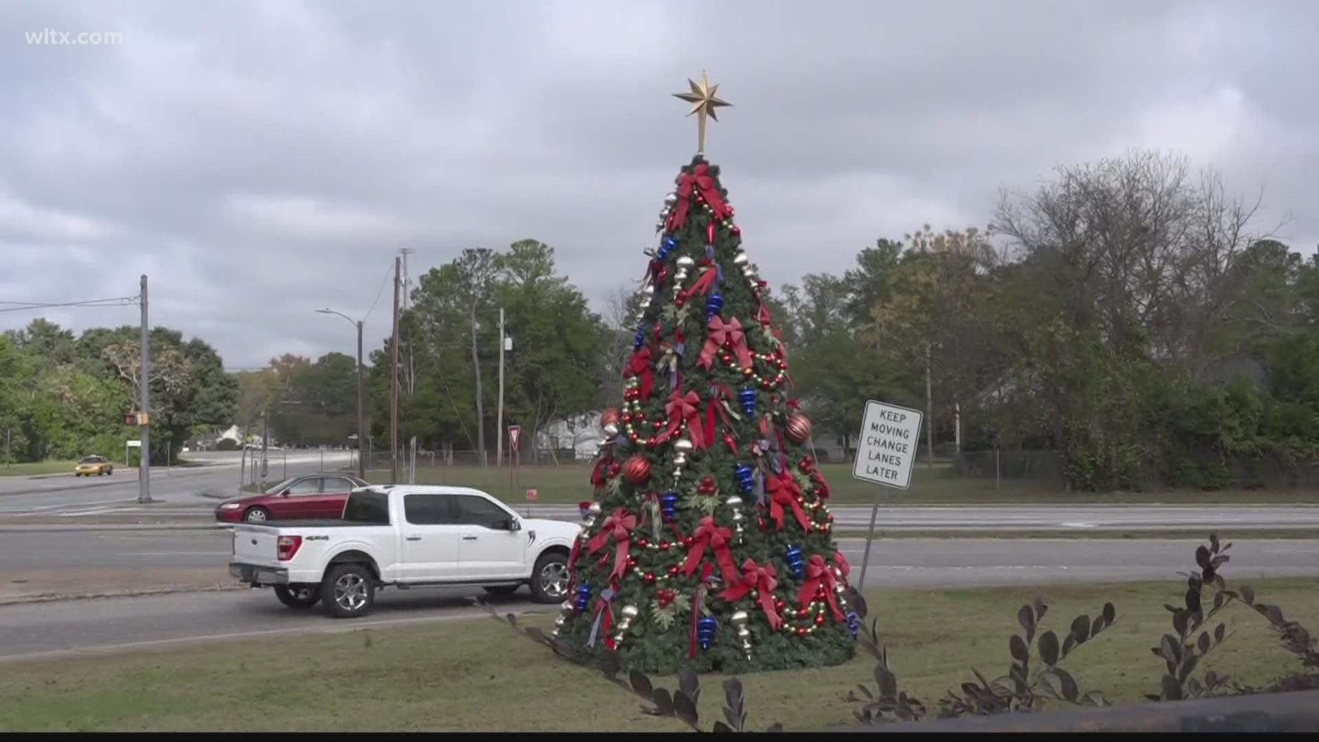 The tree is up and lights are out in West Columbia for the holiday.