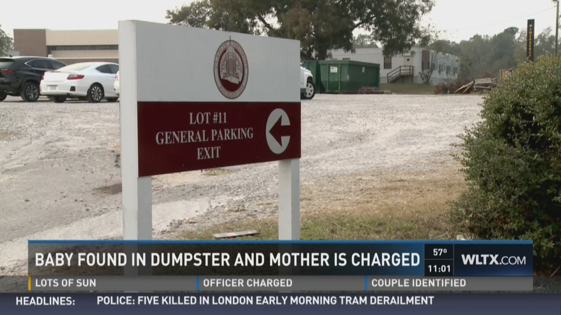 A newborn baby was found by maintenance workers in a dumpster at Claflin University 