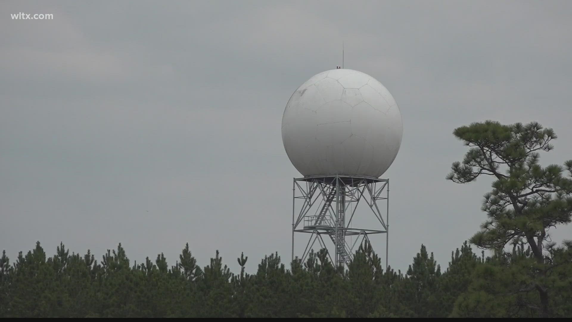 The Columbia radar is located near the airport and the Weather Service says the pedestal needs to be replaced.