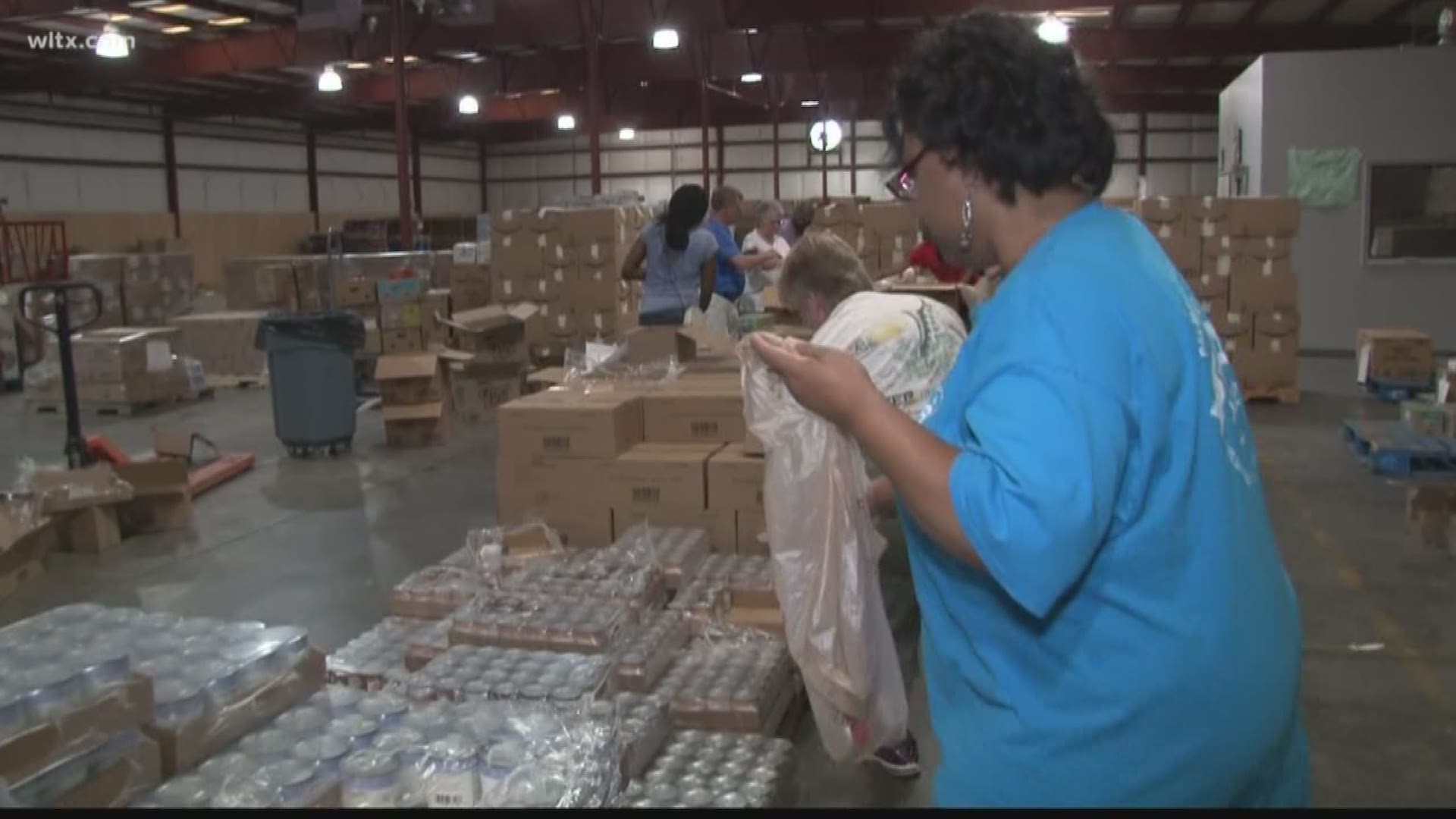 Volunteers at Harvest Hope Food Bank made over 500 bags of food for SC in preparation for Hurricane Florence. 