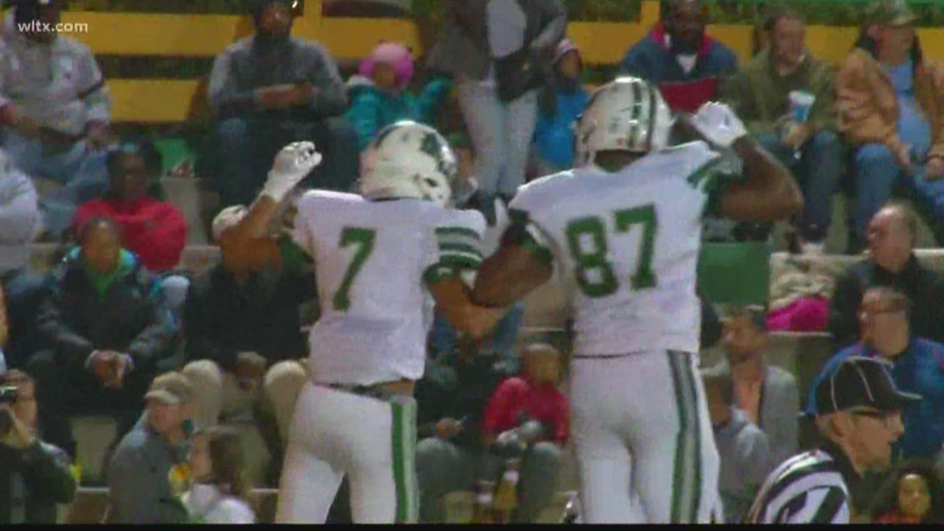 In the Class 5A Lower State championship, Dutch Fork wins at Summerville 47-14. The Silver Foxes face T.L. Hanna next week for the 5A state title.