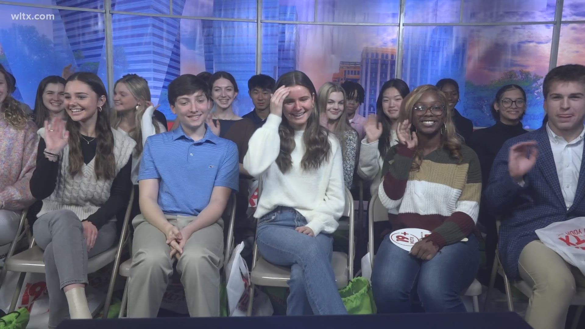 Members of the Youth Corp visited the WLTX set.