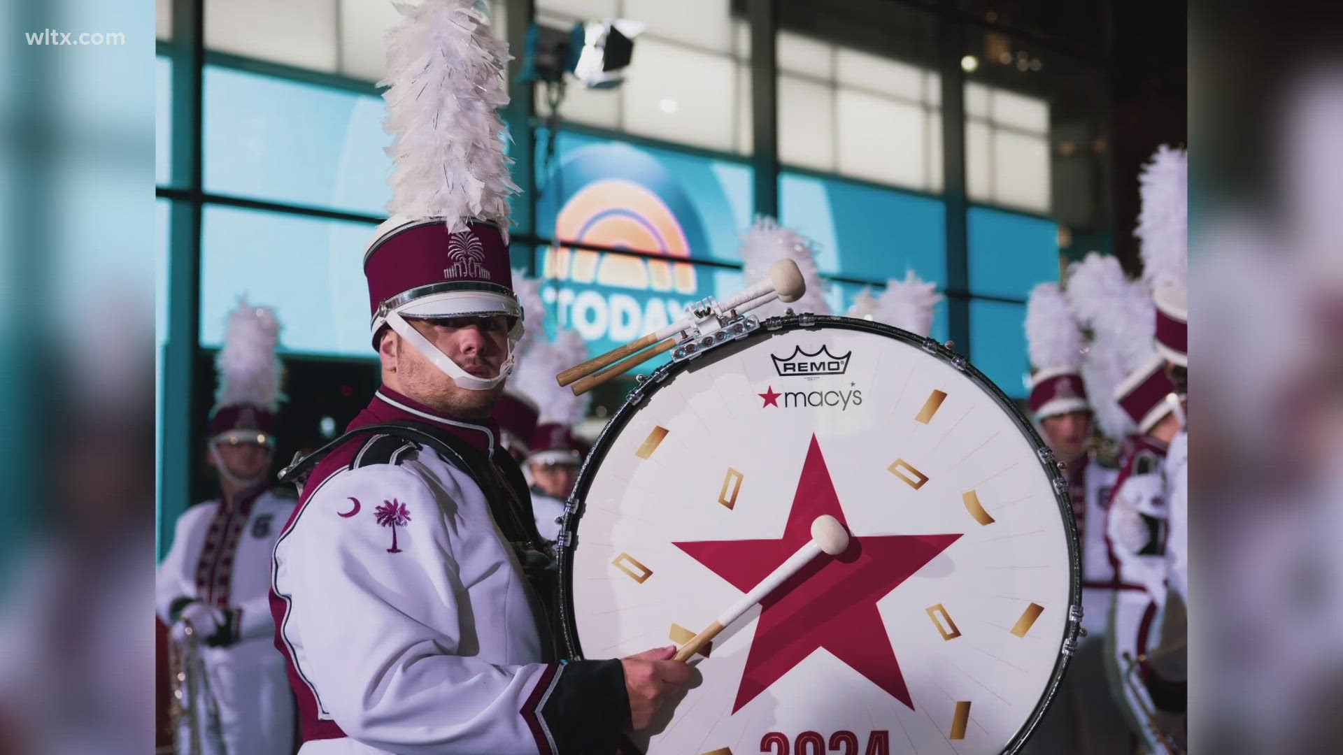 The band is in NYC as part of the Macy's Thanksgiving Day parade.