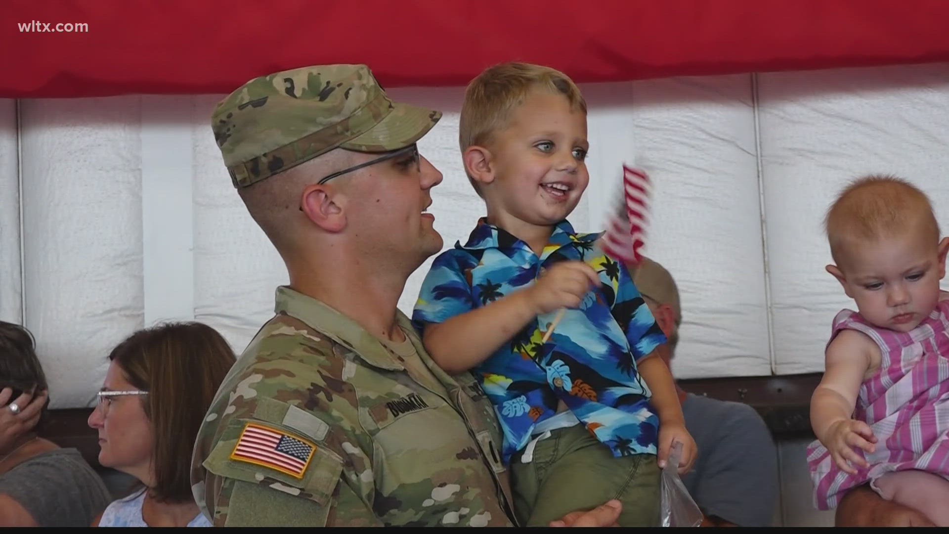 It was a bittersweet day at Columbia Metropolitan Airport, with families embracing loved ones for the last time for at least the next year.