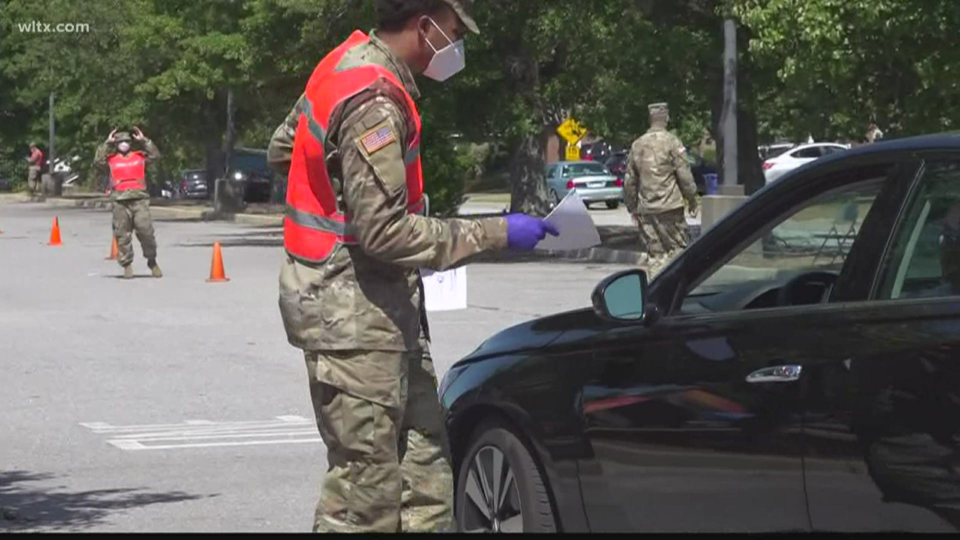 South Carolina National Guard Brigadier General Brad Owens says the Guard helps facilitate about 5 testing sites a day across the state.