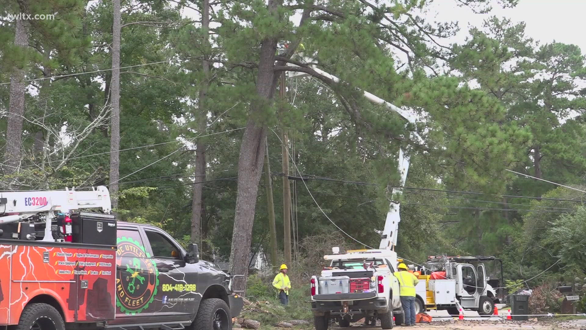 The governor toured the county to see the damage from Hurricane Helene.