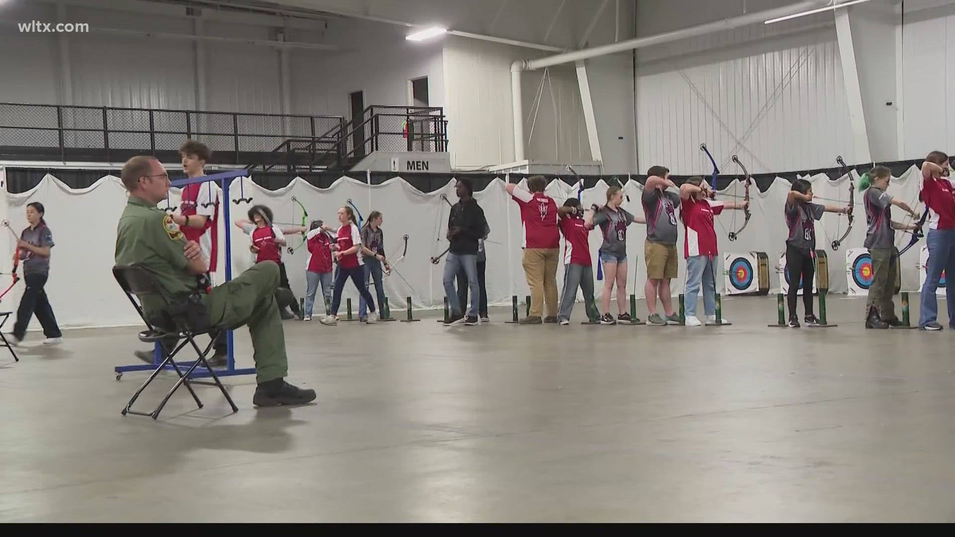 The bow and arrow was the tools being used at the state archery tournament which was held at the Cantey Building under the direction of SCDNR.