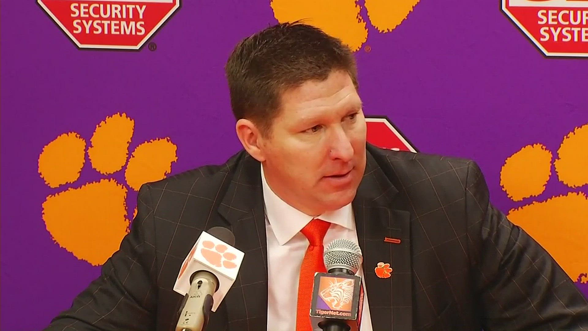 Clemson head coach Brad Brownell talks about his team's 82-78 victory over North Carolina. The Coach mentioned how his team competed and also praised Lower Richland guard and Tiger freshman Clyde Trapp who came off the bench and scored six points and play