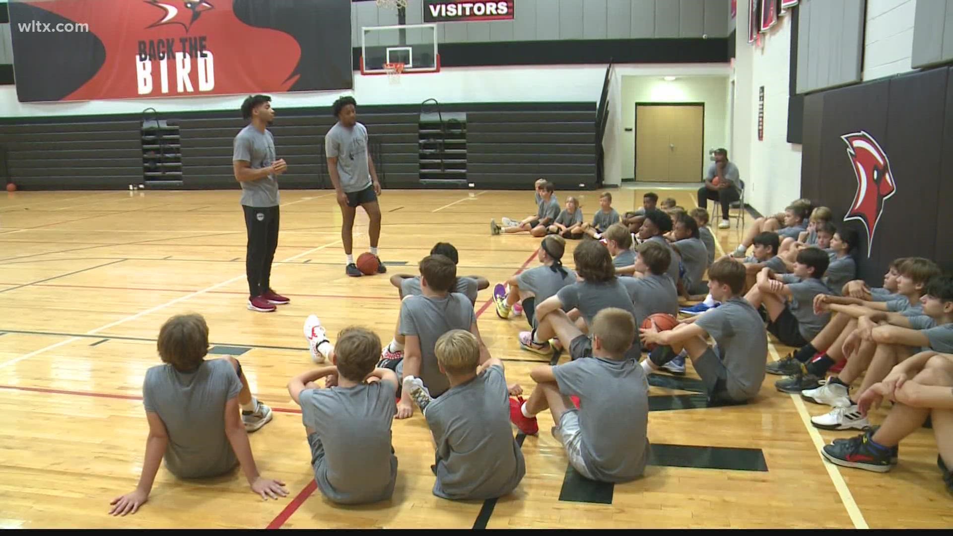 South Carolina guards Chico Carter, Jr. and Jacoby Wright hosted their Fall Basketball Camp at Cardinal Newman School.