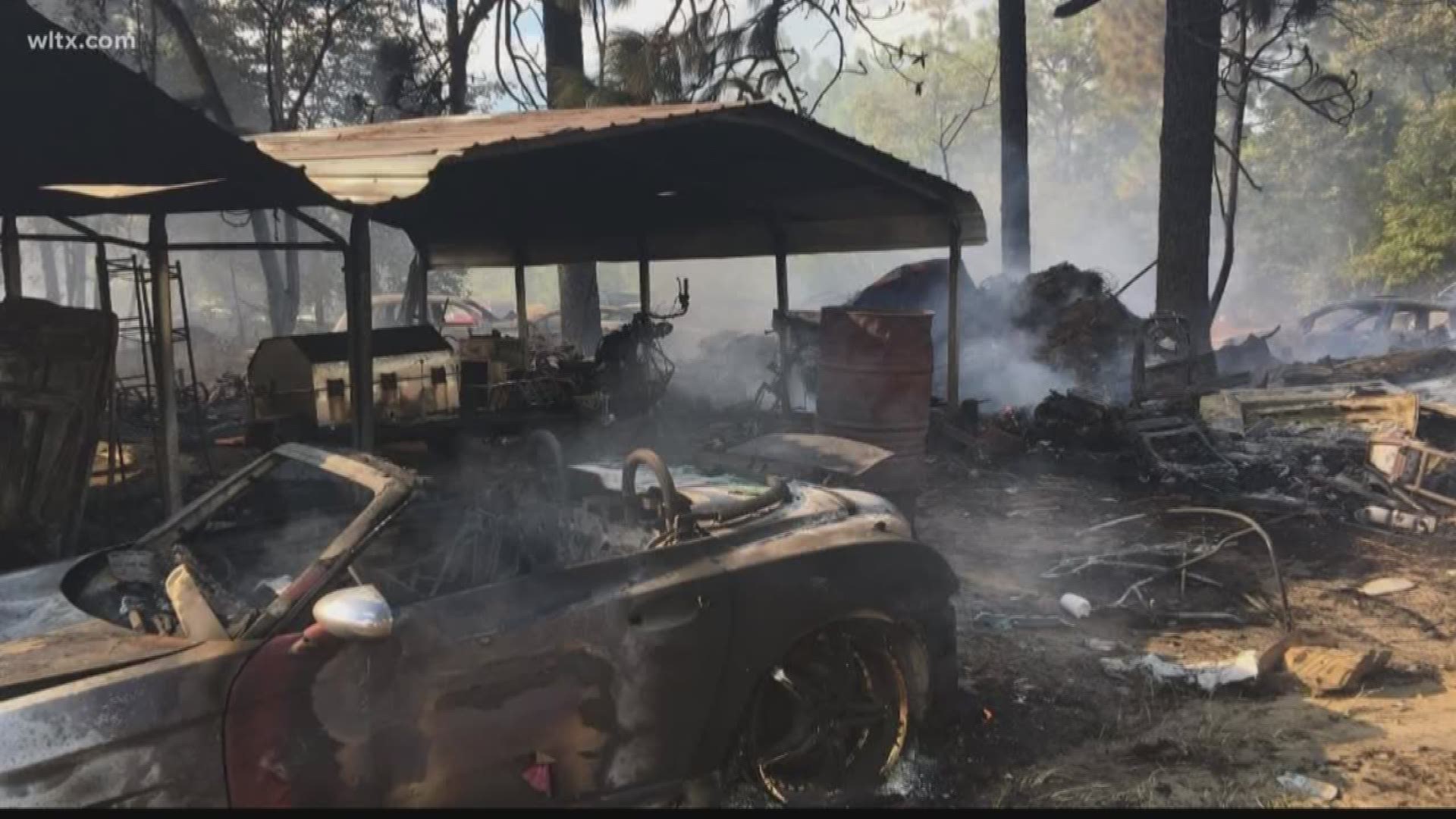 A large fire in Lexington County sent two people to the hospital and caused hundreds of thousands of dollars in damage to a business Saturday.