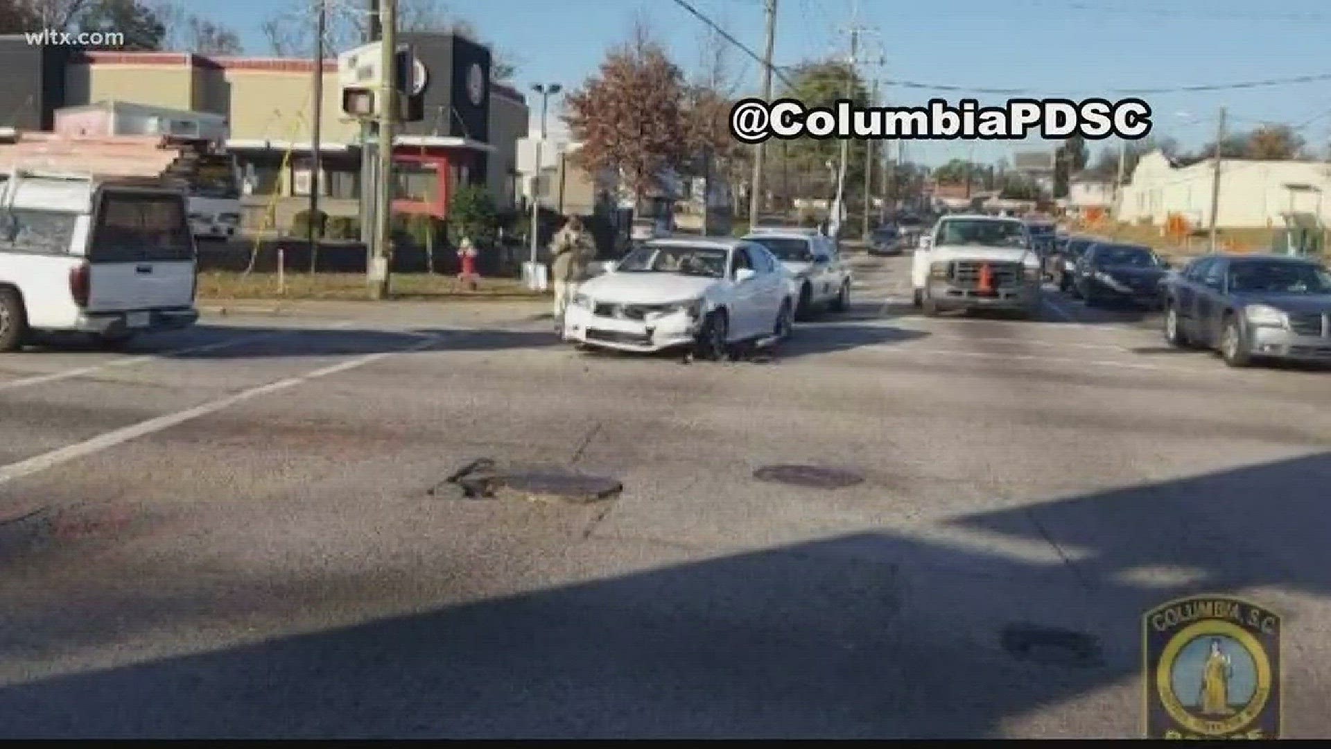 The Columbia Police Department say an attempted get away turned into collision on Tuesday.