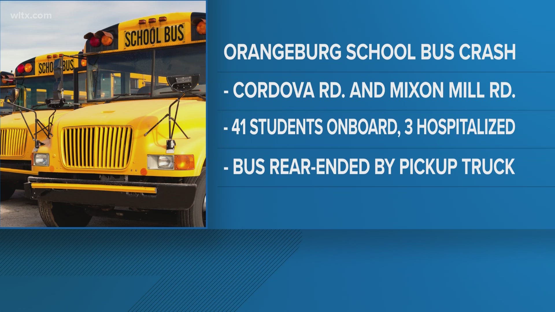 Authorities said there were 41 students on the bus at the time of the crash.