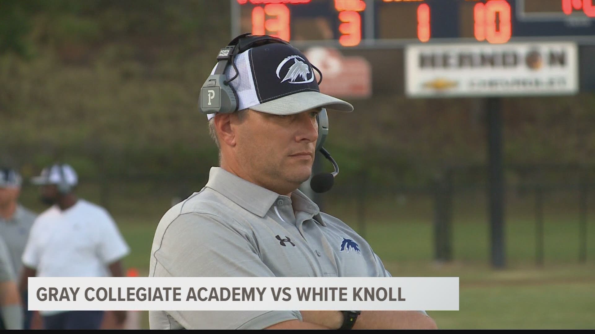 On a rare Wednesday night of high school football, White Knoll earned a 48-0 win over Gray Collegiate Academy.