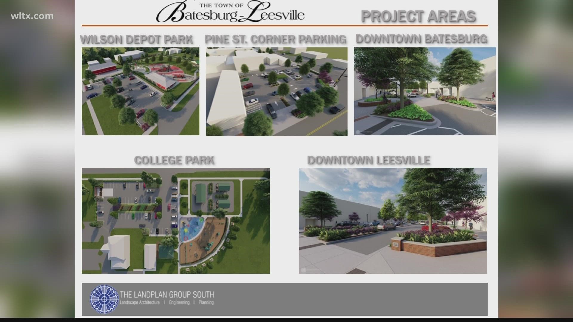 The business districts of downtown Batesburg-Leesville and two local parks will be getting a makeover.