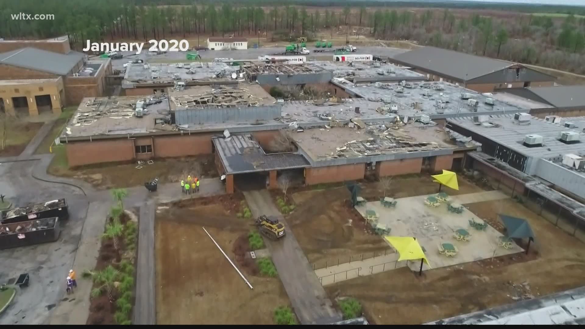 The school was destroyed by a tornado about 16 months ago.