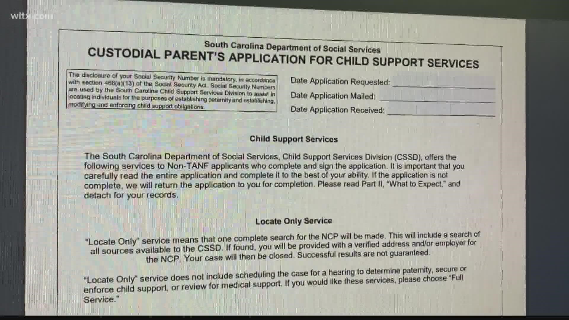The S.C. Department of Social Services (DSS) has launched an online child support application process.