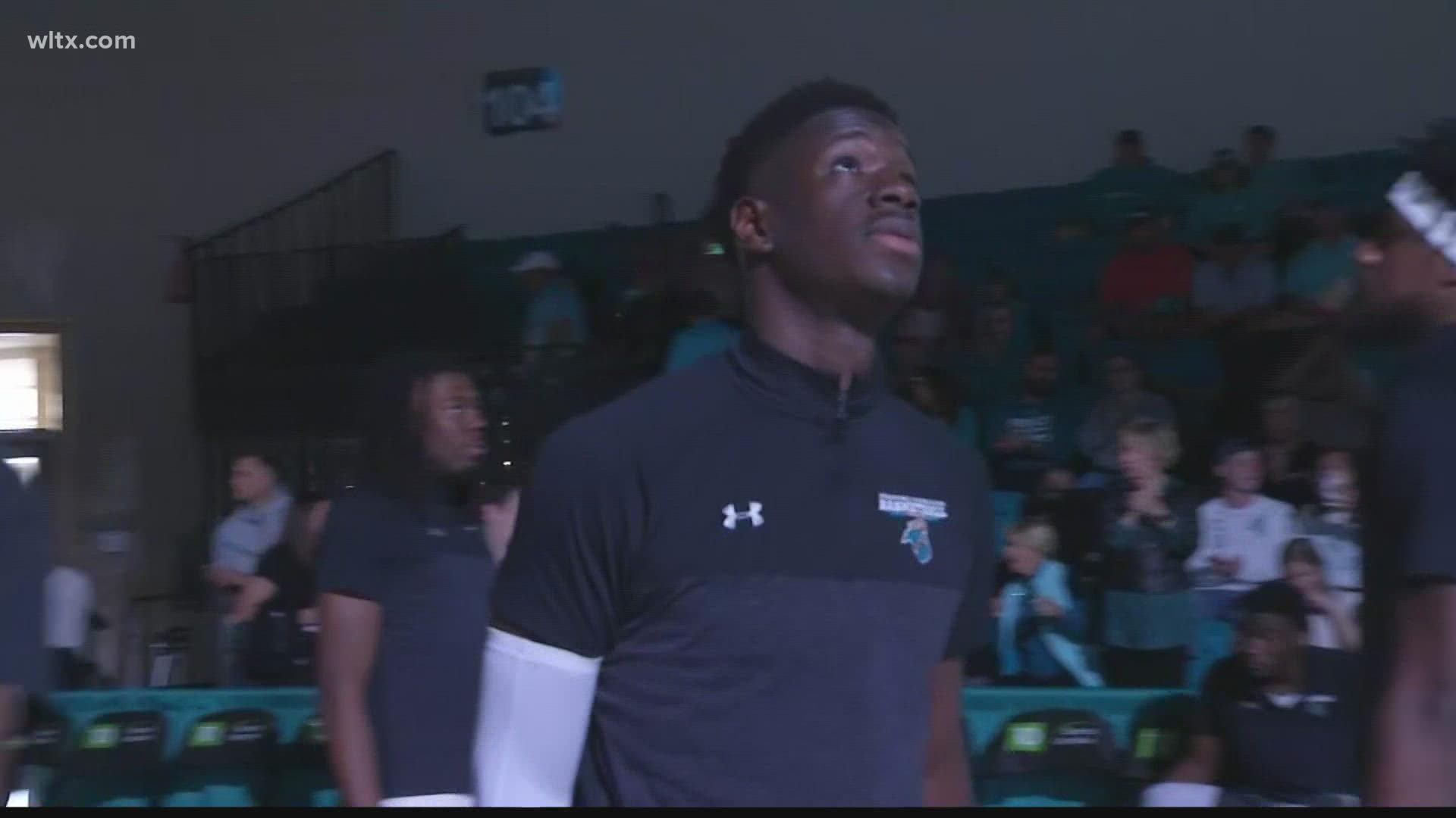 Ebrima Dibba is a four-year player who started the last two seasons at Coastal Carolina. But he is coming to Columbia to play for Lamont Paris.