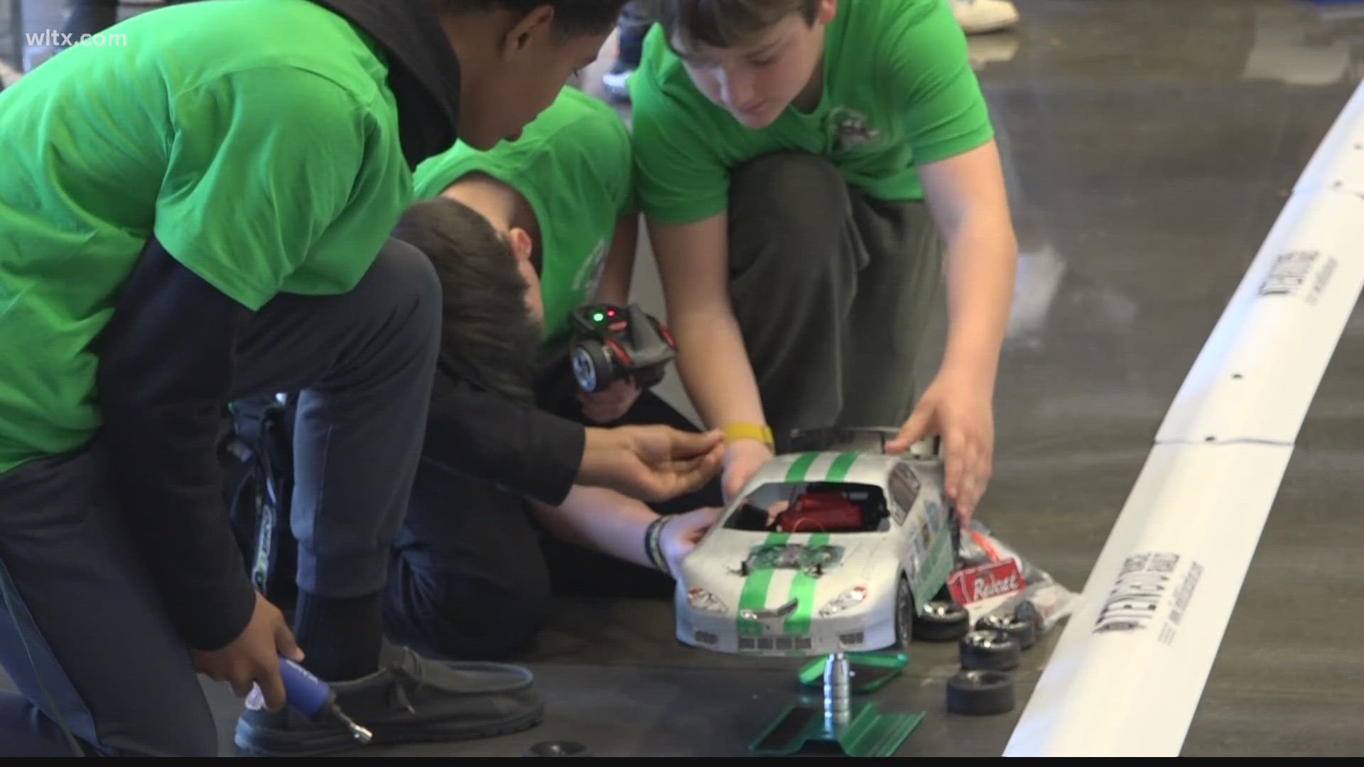 The STEM contest teams were judged not only on speed by enterprise and graphic design.