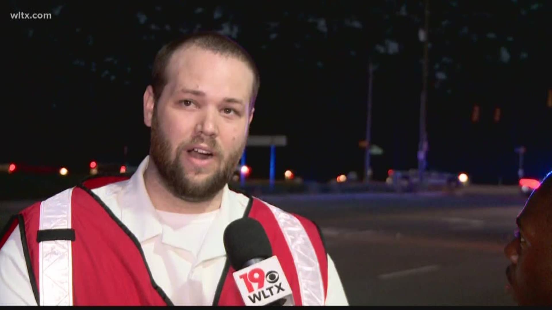 A Red Cross volunteer who was helping with the flooding, but is now helping with the officer shooting 